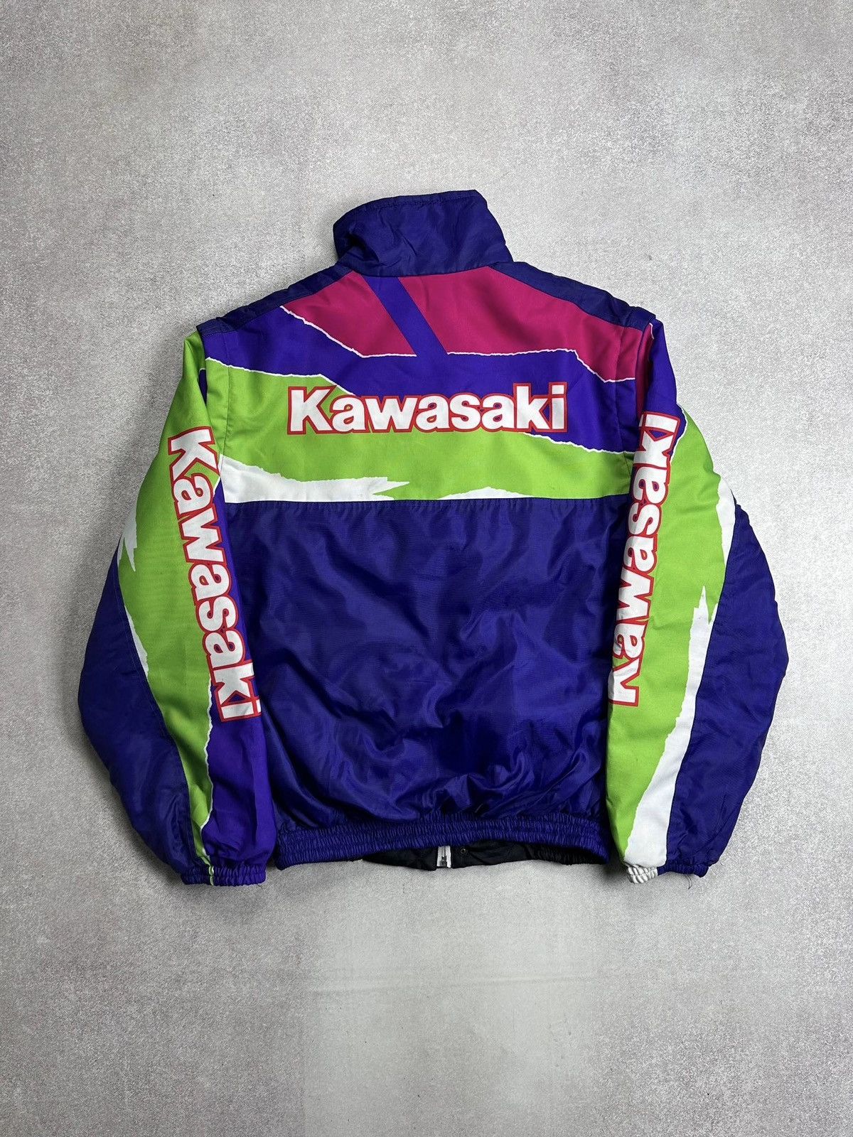 Japanese Brand Vintage 90s Kawasaki Modular Moto Big Logo Racing Jacket XL Size US XL / EU 56 / 4 - 3 Thumbnail