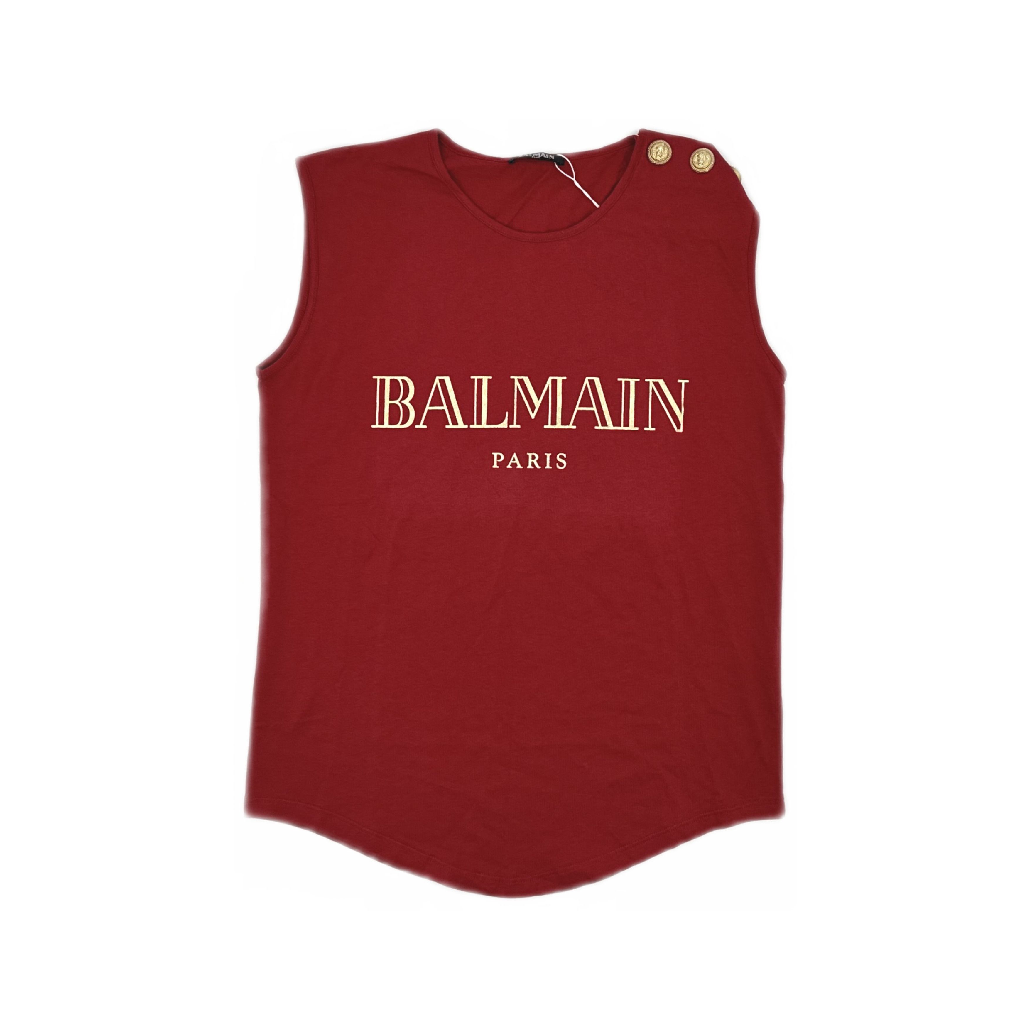 Balmain Balmain Logo Gold Button Tank Top Size 38 Size S / US 4 / IT 40 - 1 Thumbnail