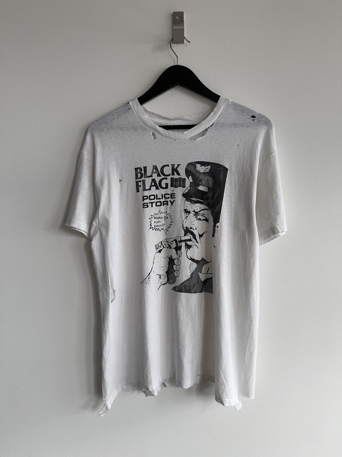 Band Tees Vintage Single Stitch Black Flag Police Story Tee Size US XL / EU 56 / 4 - 7 Thumbnail