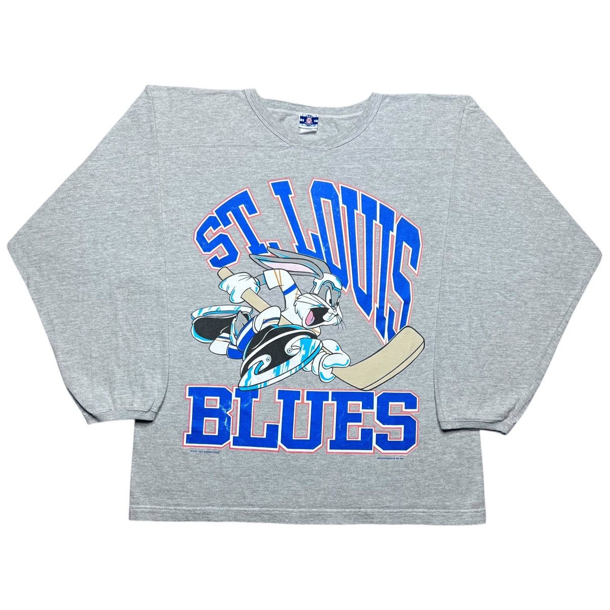 NHL Vtg 1993 NHL St. Louis Blues Bugs Bunny Hockey Graphic Tee Size US L / EU 52-54 / 3 - 1 Thumbnail