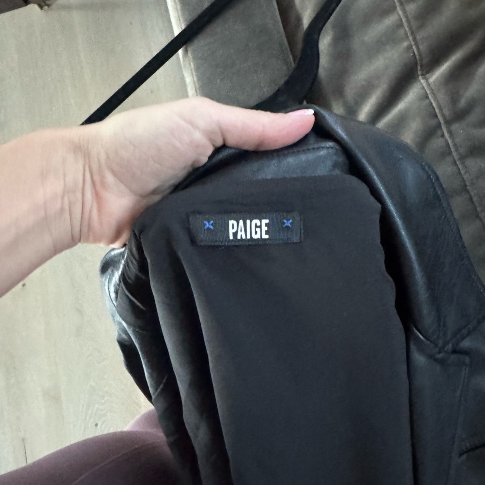 Paige PAIGE Black Faux Leather Mini Dress size S Size S / US 4 / IT 40 - 7 Thumbnail