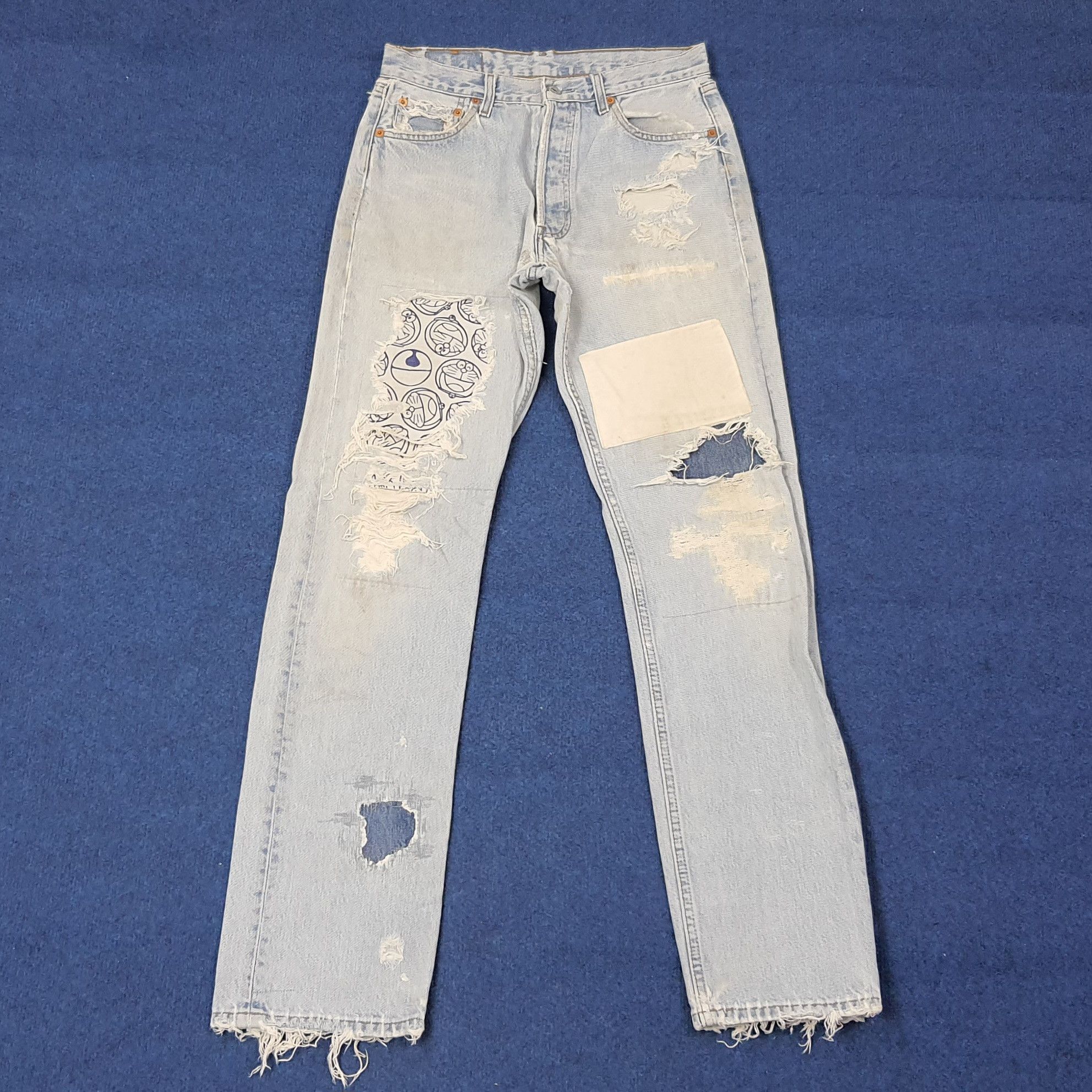 Levi's Vintage Levi's Distressed Doraemon Patchwork Jean C252N17 Size US 28 / EU 44 - 1 Thumbnail