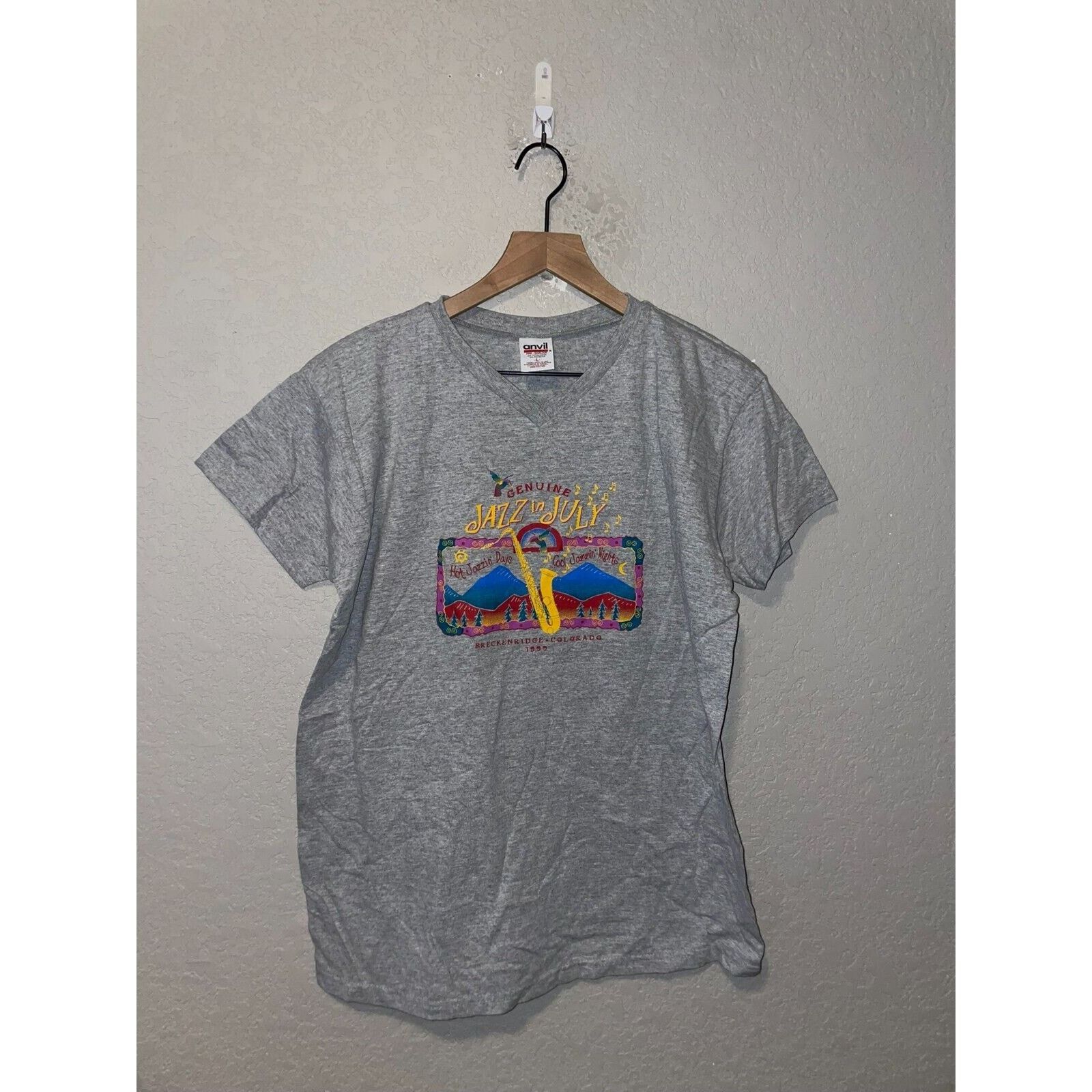 Anvil Vintage Womens Jazz In July Shirt Tee Top Music 1999 Large Size L / US 10 / IT 46 - 1 Thumbnail