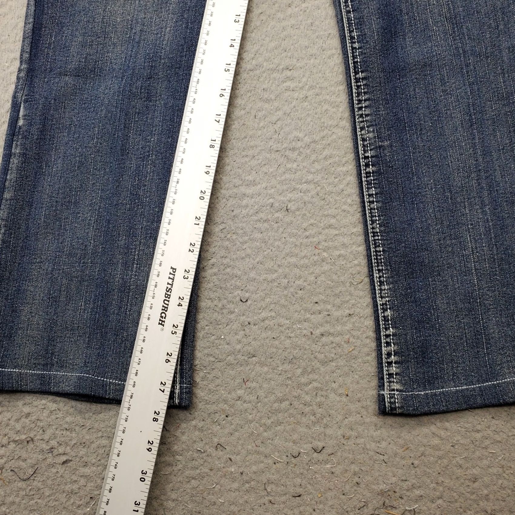 Vintage Roz & Ali Womens Bootcut Jeans Size 12 Blue Rhinestone Pocket Contrast Stitch Jeans Size 34" / US 12 / IT 48 - 4 Thumbnail