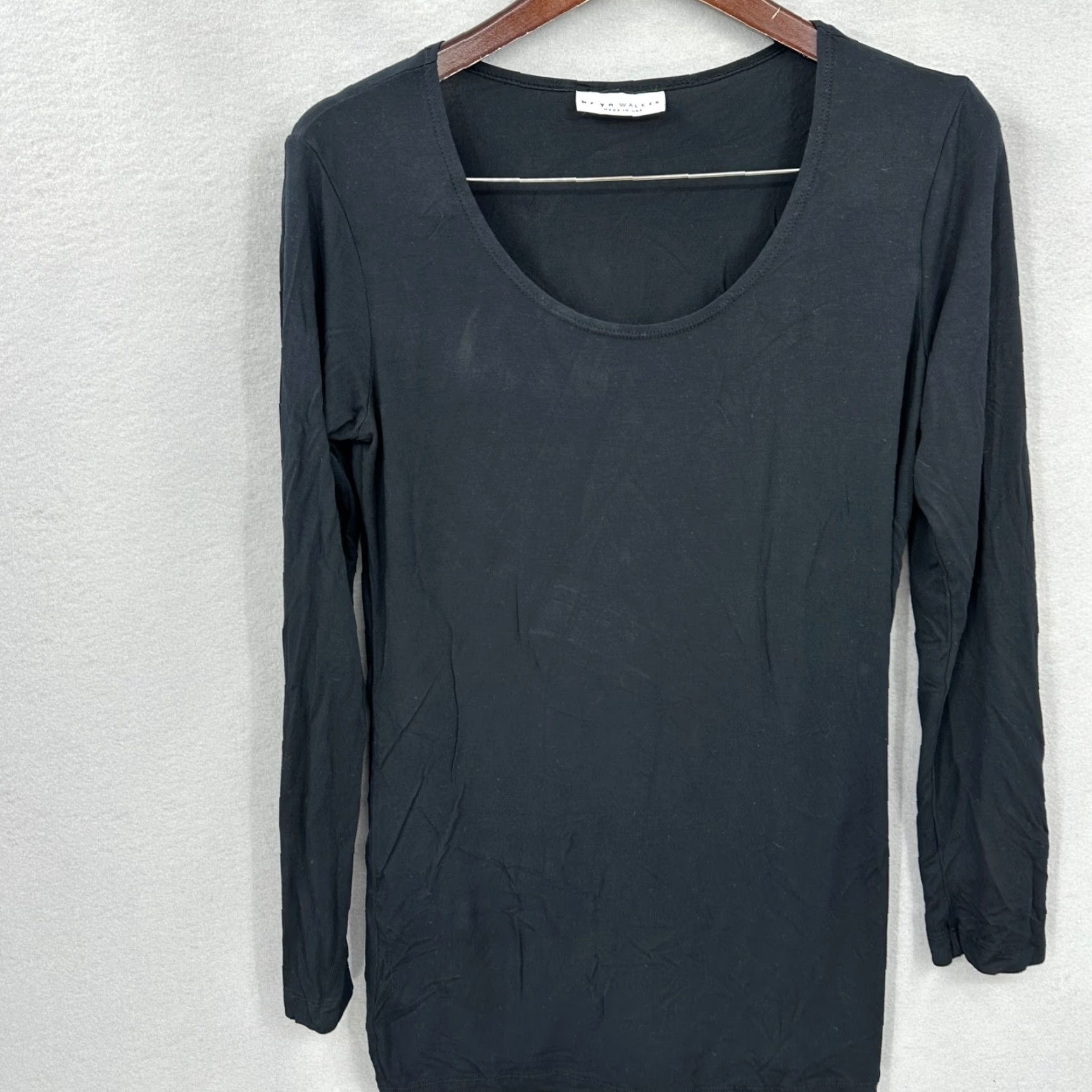 Vintage Bryn Walker Tunic Top Womens Small Black Long Sleeve Modal Lagenlook READ Size S / US 4 / IT 40 - 2 Thumbnail
