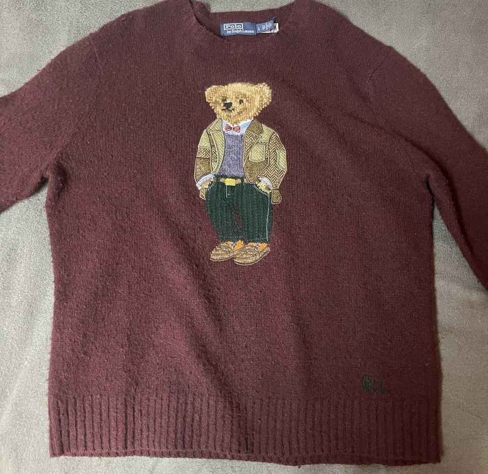 Polo Ralph Lauren Wool-cashmere sweater with Polo Bear Size US L / EU 52-54 / 3 - 1 Thumbnail