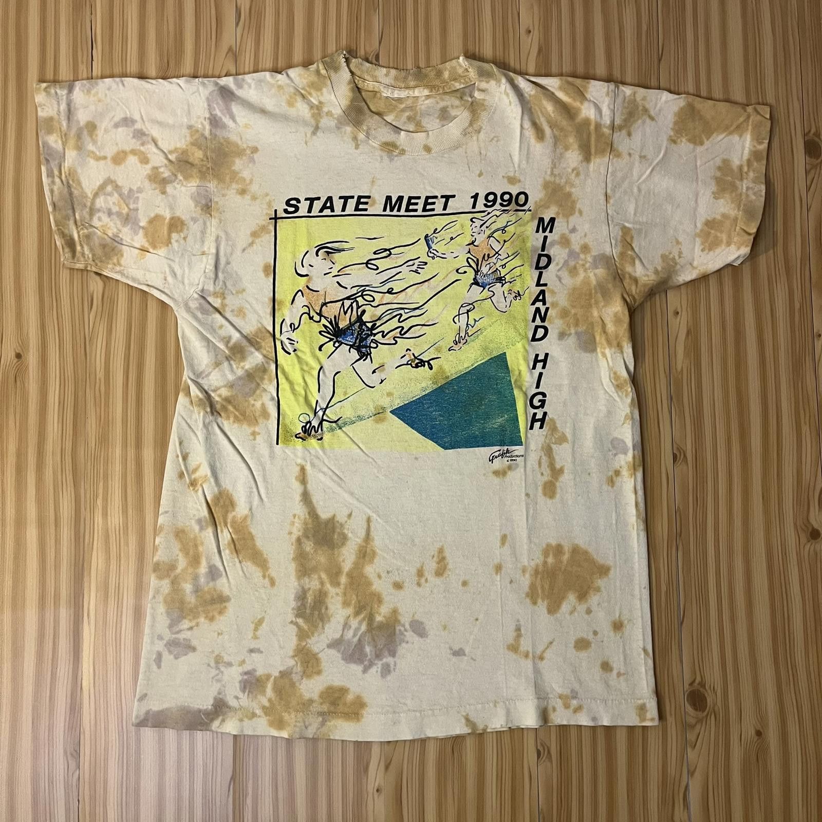 VTG 90s Midland High State Meet Sportswear Graphic Tee Sz L