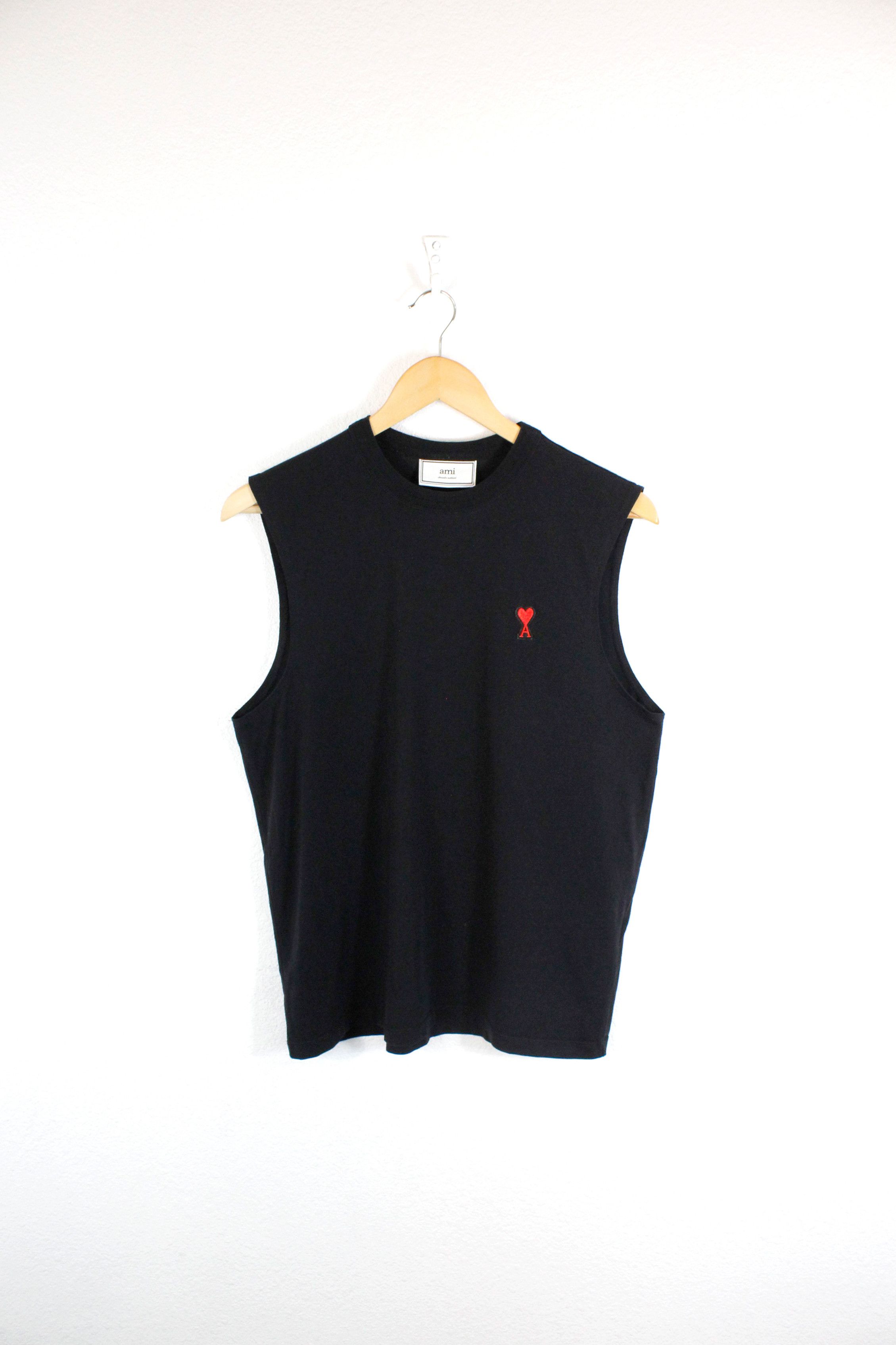 AMI Ami Paris Heart Chest Logo Tee Sleeveless Top Size US XS / EU 42 / 0 - 1 Thumbnail