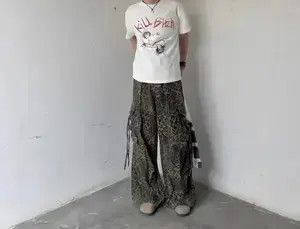 VIBE Vintage Leopard Pattern Paratrooper Pleated Cargo Pants Size US 32 / EU 48 - 4 Thumbnail