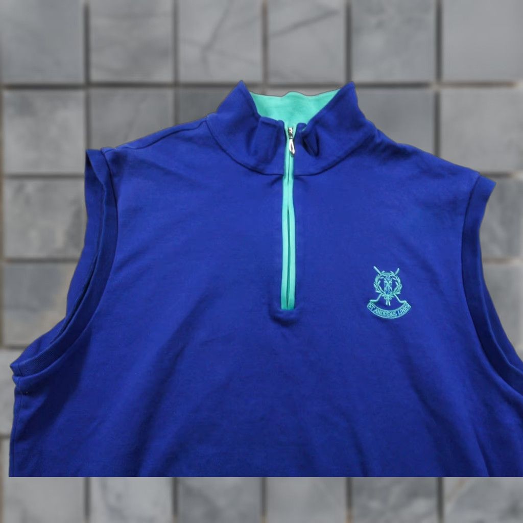 Vintage St Andrews Links Vest Mens Medium Blue Quarter Zip Golf Outdoors Preppy Adult Size US M / EU 48-50 / 2 - 1 Thumbnail