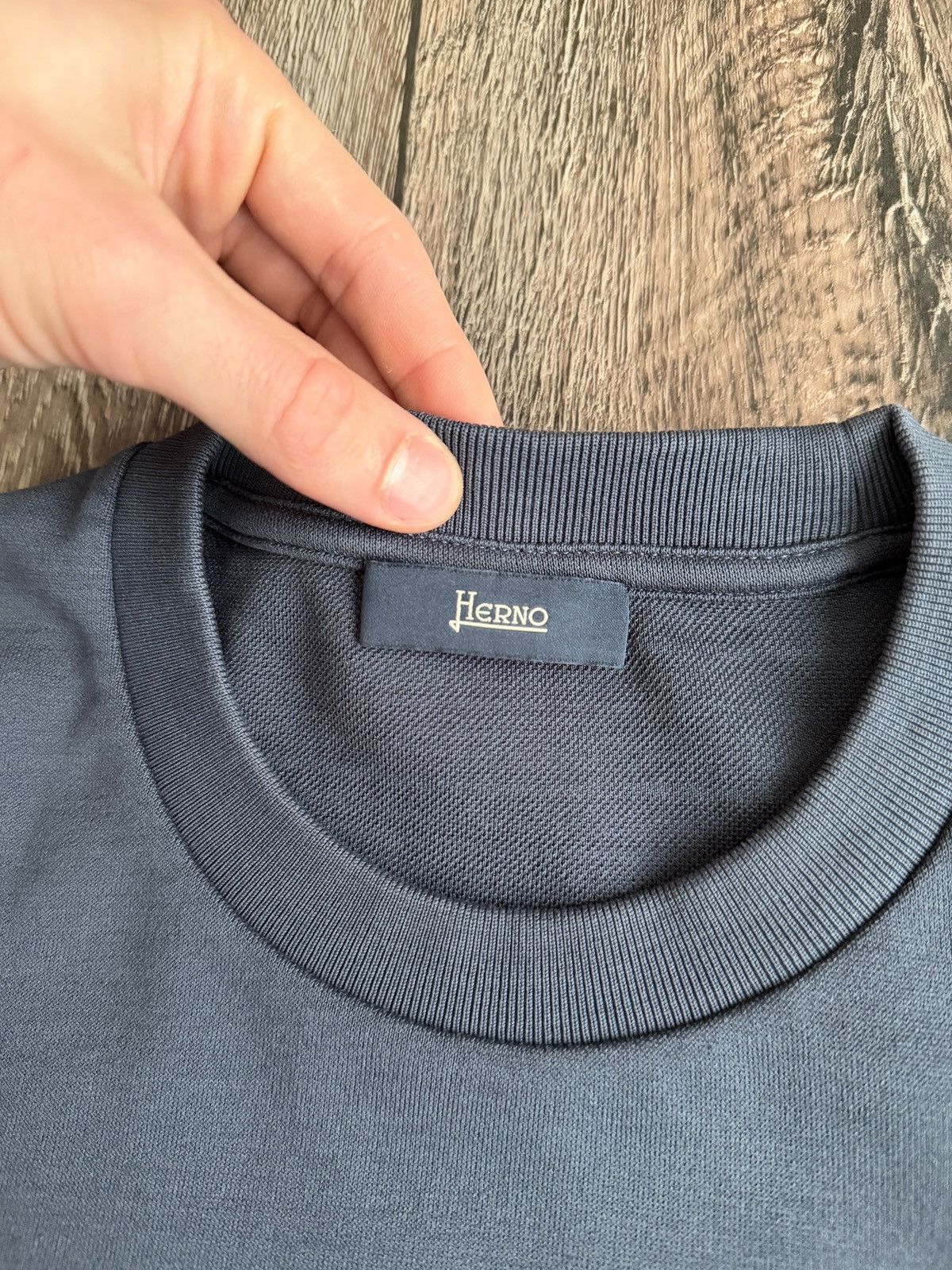 Herno Jersey Knit Effect Navy Men’s T Shirt Size 50 in Blue, Men's — image 2 of 6