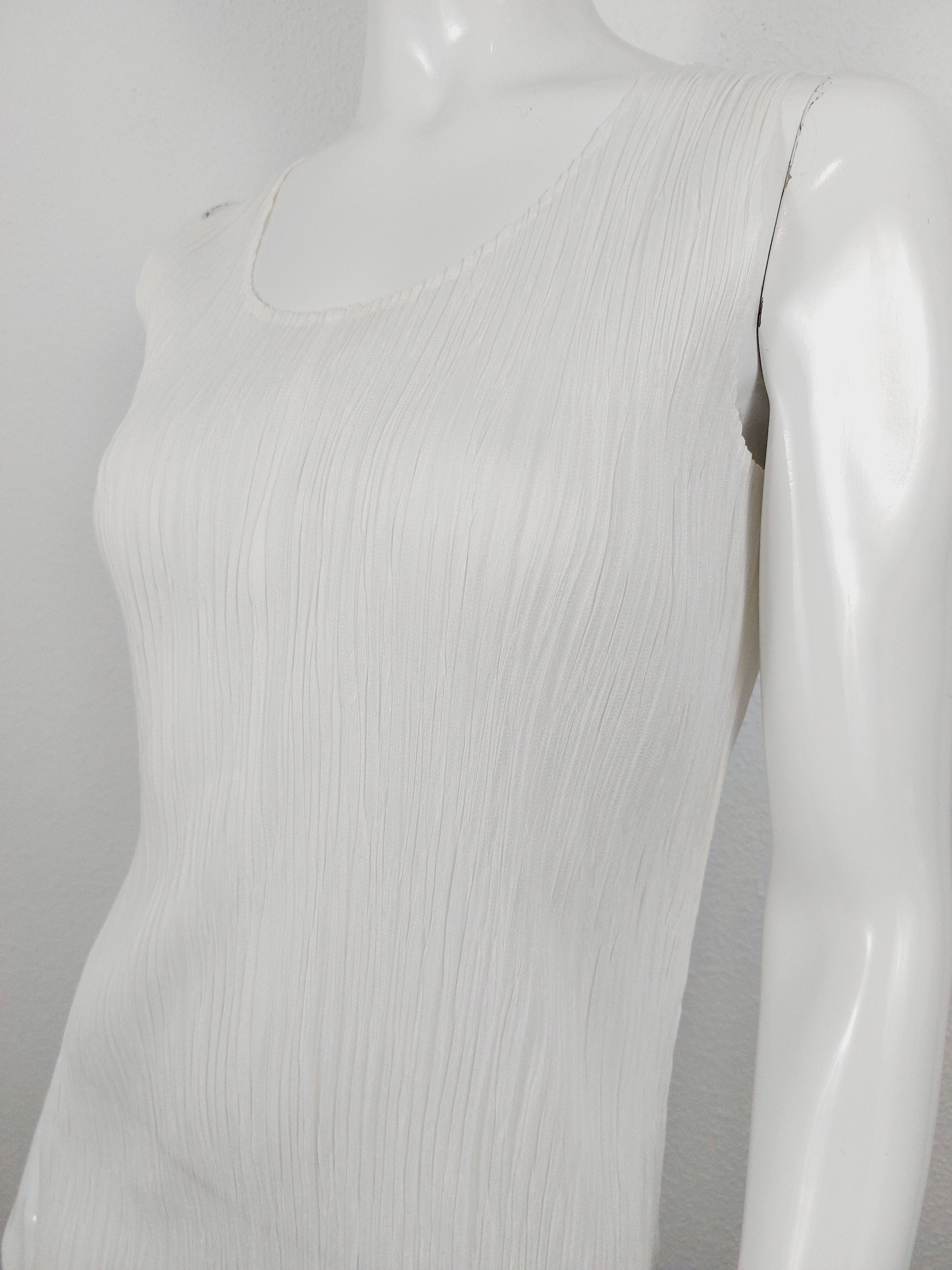 Issey Miyake Issey Miyake Pleats Please White Wedding Dress Set Size ONE SIZE - 15 Thumbnail