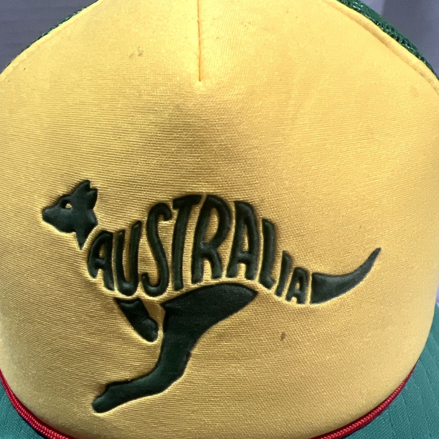 Vintage VINTAGE Australia Kangaroo Souvenir Snapback Trucker Hat Green Yellow Rope Size ONE SIZE - 4 Thumbnail