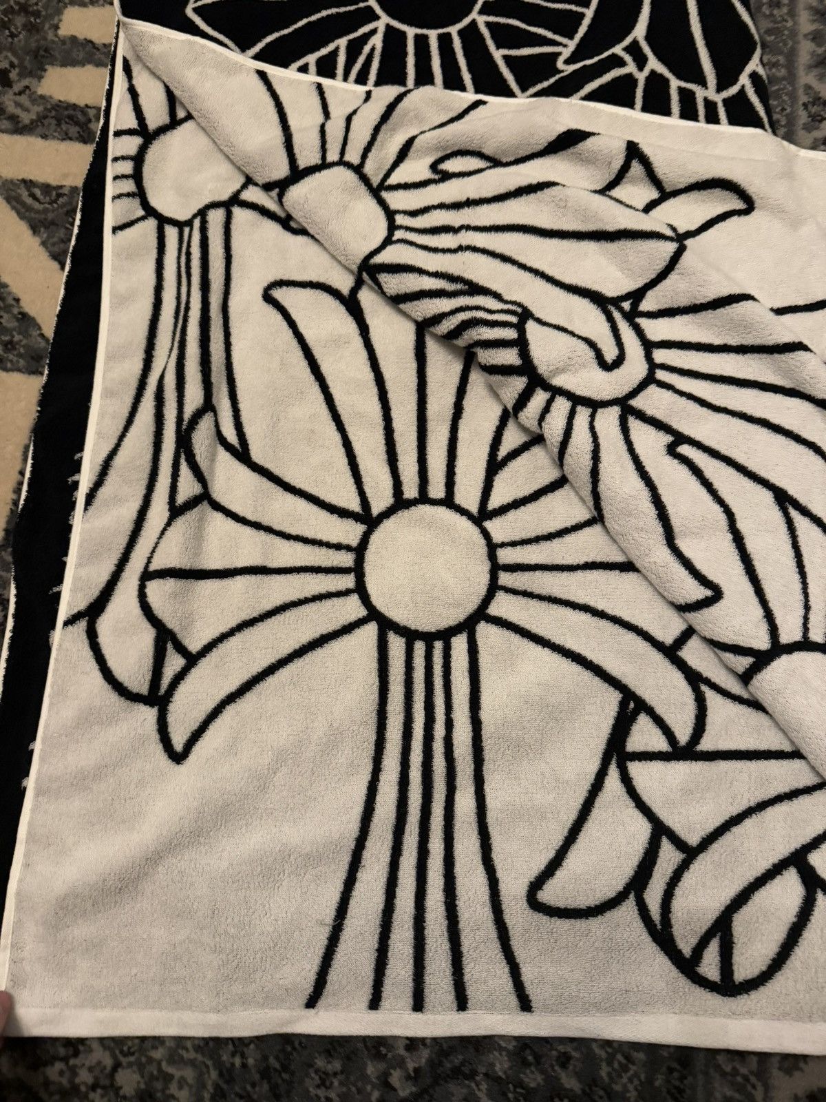 Chrome Hearts Chrome Hearts Beach Towel Black White New Size ONE SIZE - 3 Thumbnail