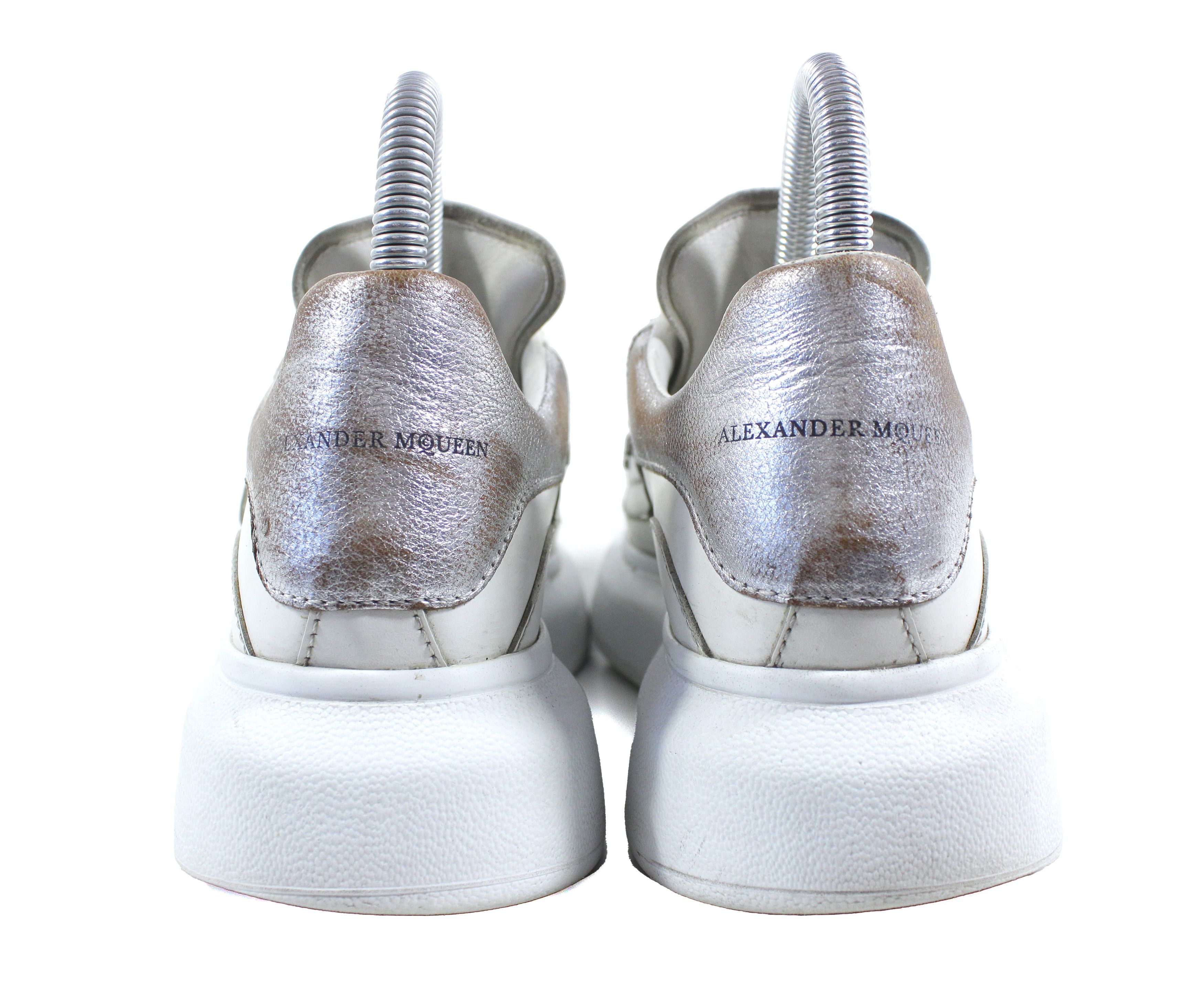 Alexander McQueen Closed Distressed Leather Oversize Sneakers Size US 6.5 / IT 36.5 - 3 Thumbnail
