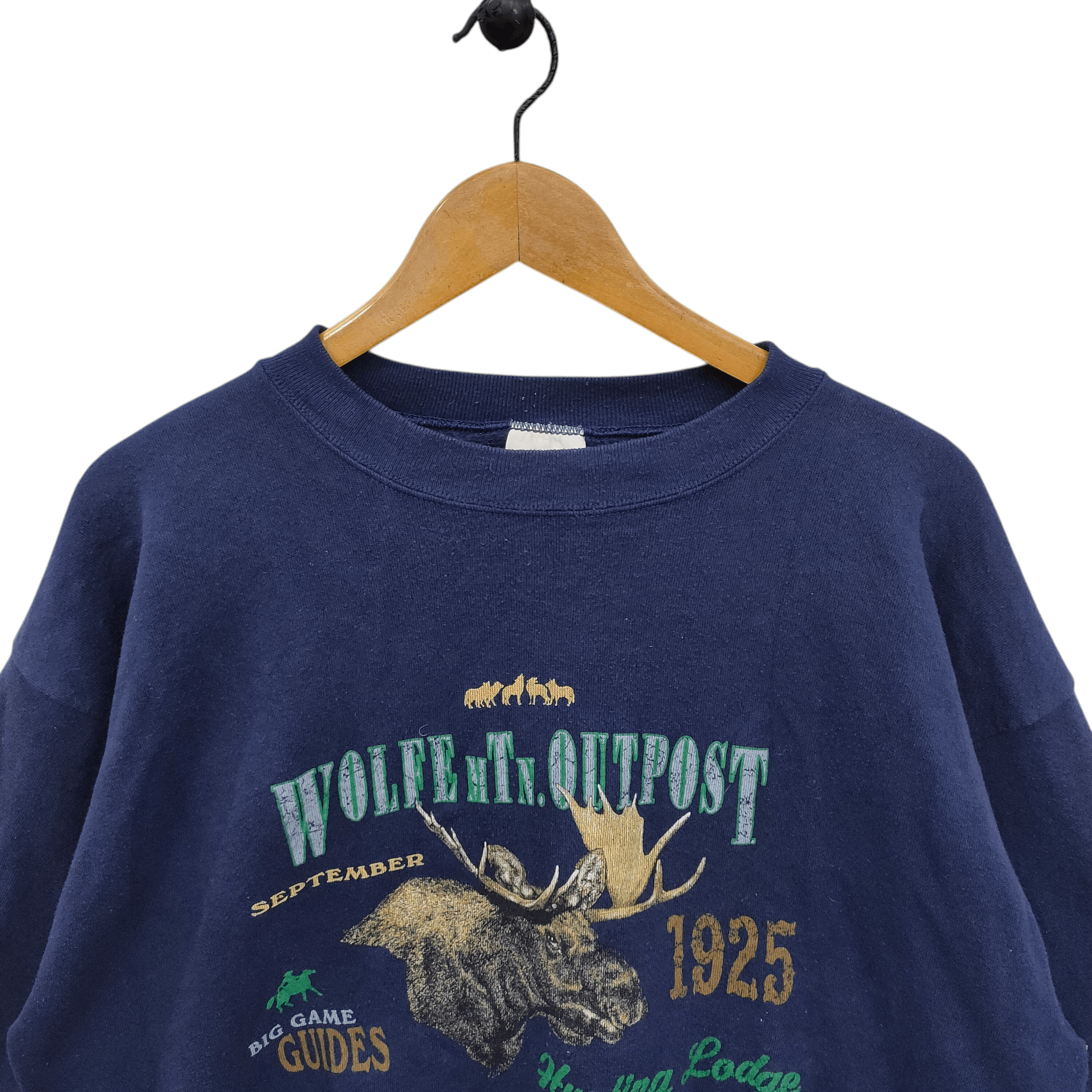 Vintage 90s Moose Lodge Crewneck Vintage Hunting Lodge Sweate Size US XL / EU 56 / 4 - 4 Thumbnail