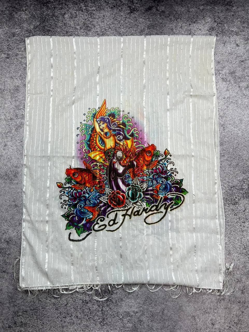Ed Hardy Vintage Ed Hardy by Christian Audigier Silk Scarf Y2K Size ONE SIZE - 4 Thumbnail