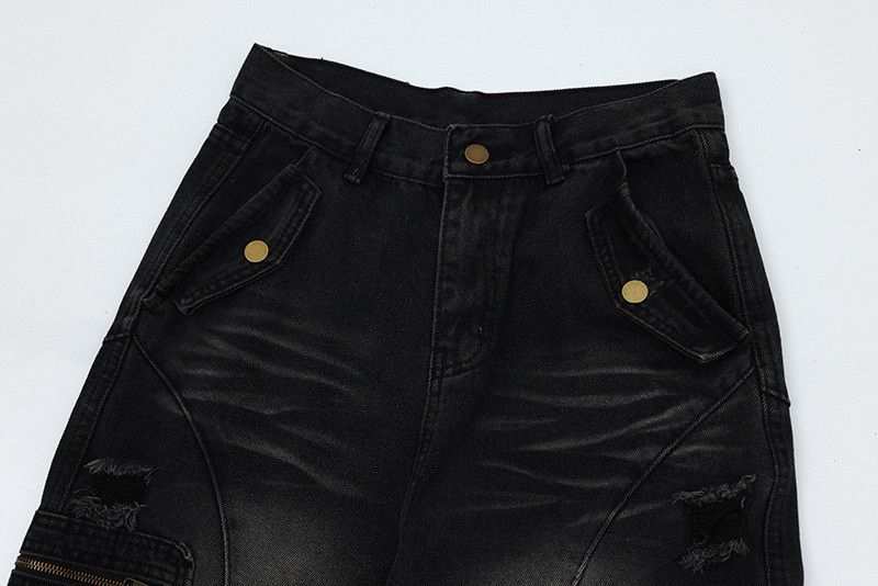 Jean High street style multi-pocket distressed punk loose jeans Size US 34 / EU 50 - 3 Thumbnail