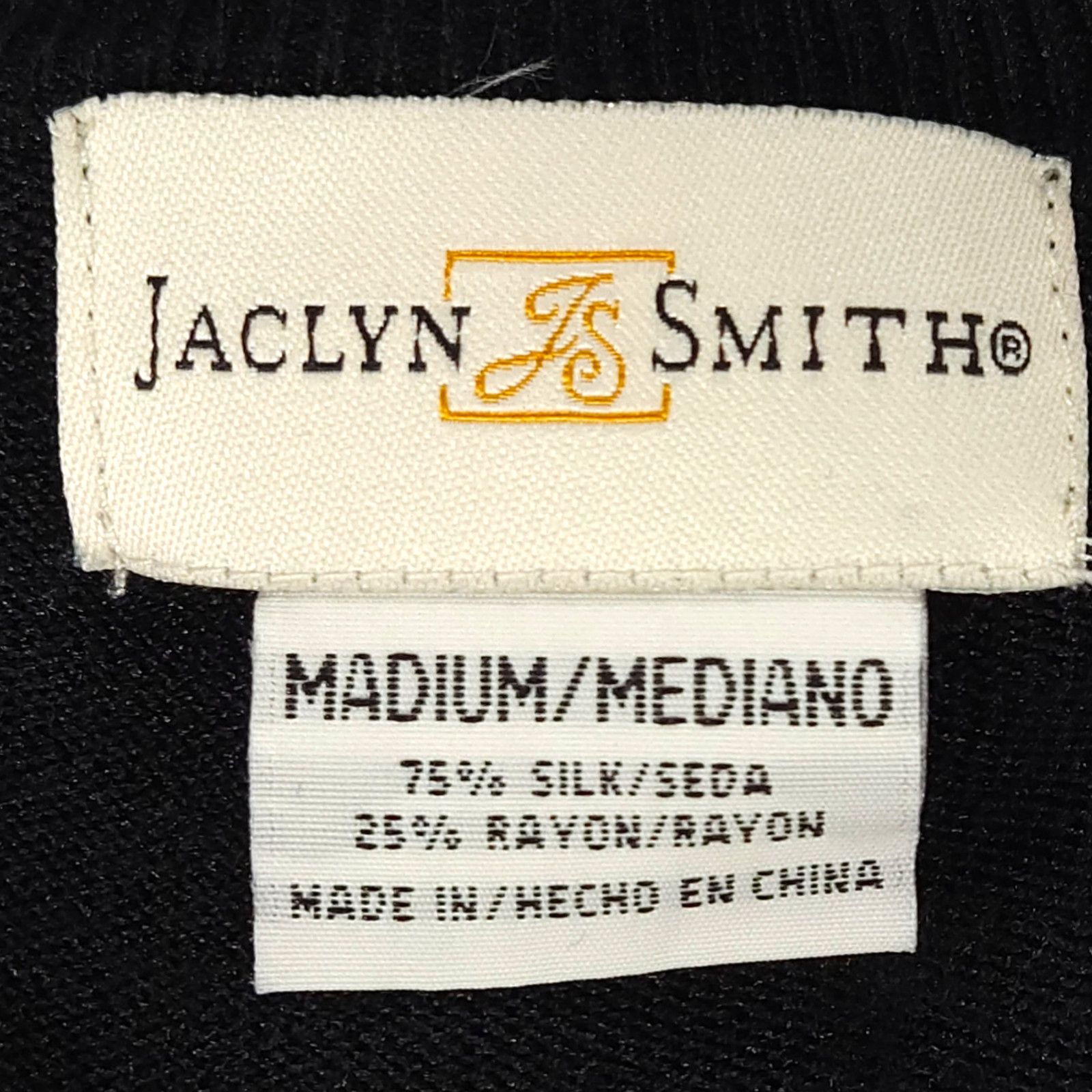 Other EUC VTG Jaclyn Smith Y2K Silk Blend Mock Neck Top Sz M Black Size M / US 6-8 / IT 42-44 - 4 Thumbnail