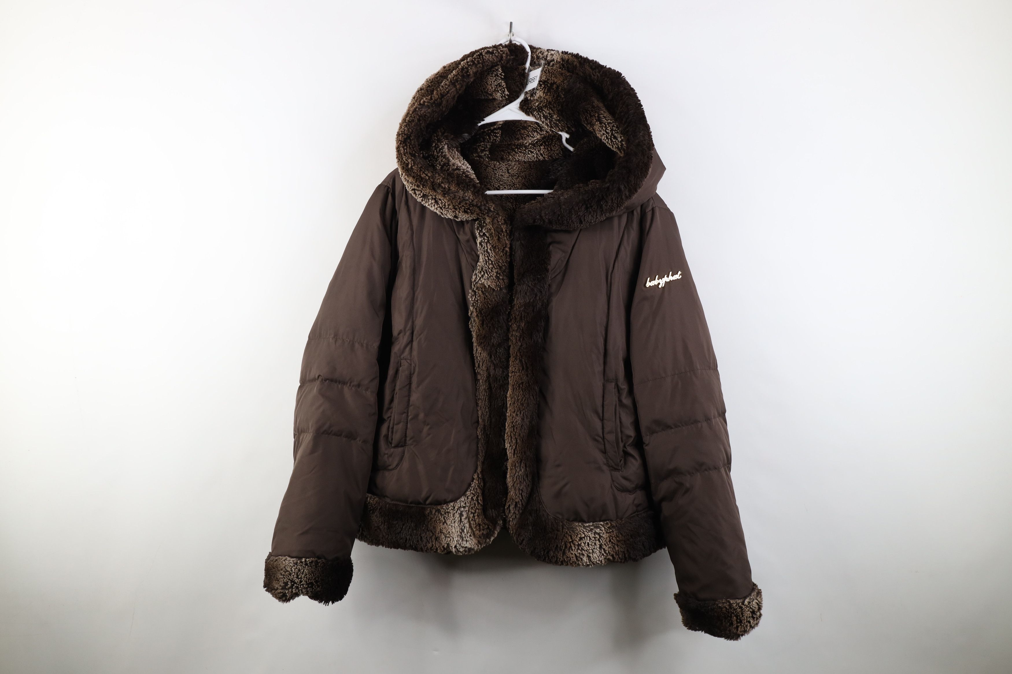 Vintage Vintage 90s Baby Phat Reversible Cropped Puffer Jacket Size XXL / US 16-18 / IT 52-54 - 1 Thumbnail