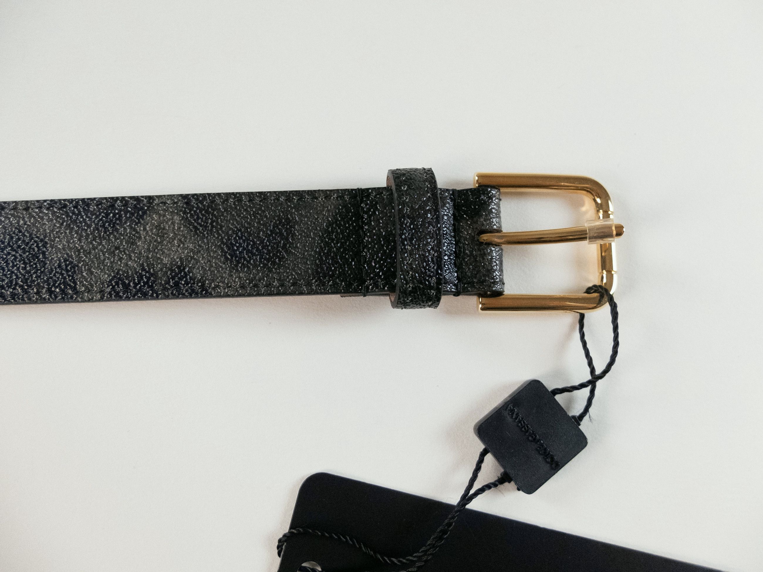 Dolce & Gabbana DOLCE & GABBANA black gray leopard print leather belt 80 Size ONE SIZE - 2 Thumbnail