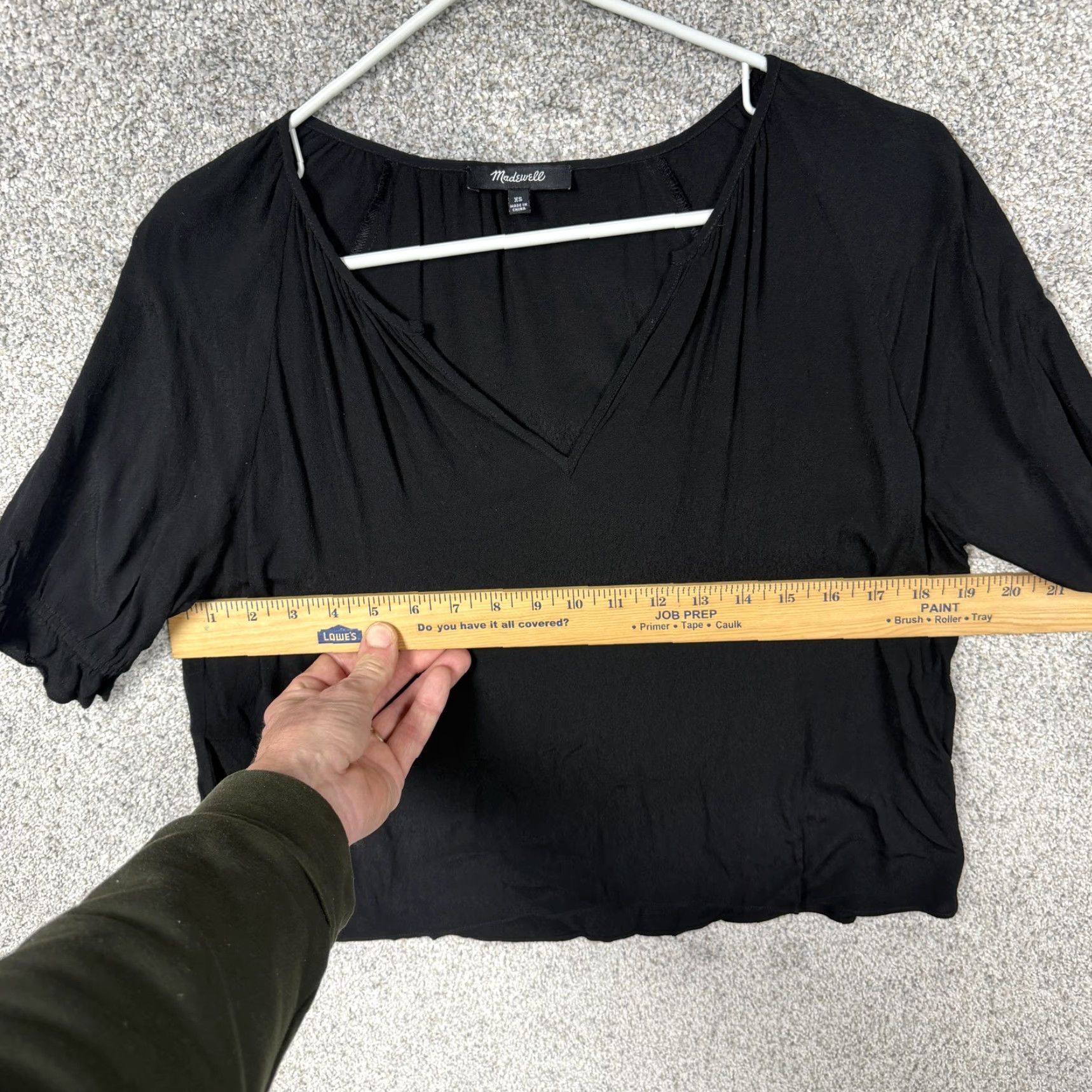 Madewell Madewell Blouse Womens XS Black V-Neck Puff Sleeve Ruffle Boho Chic Romantic Size XS / US 0-2 / IT 36-38 - 4 Thumbnail