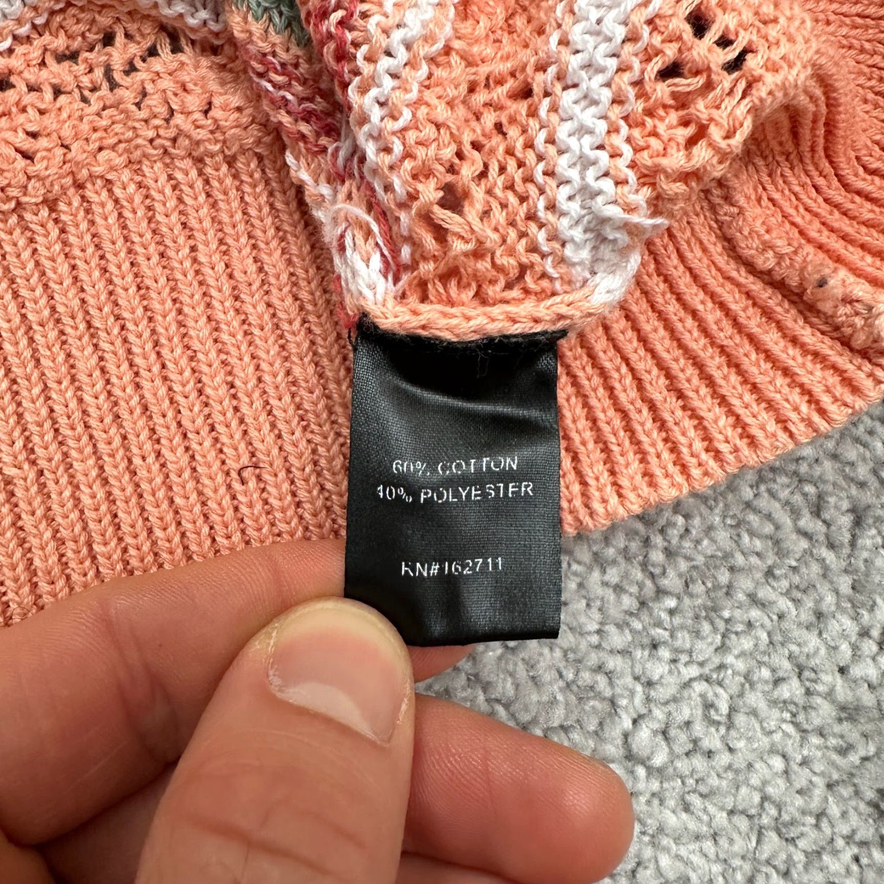 Vintage Major Label Group Cardigan Women S Orange Striped Crochet Cotton Spandex Open-Knit Button Logo Breathable Lightweight Casual Womens Size S / US 4 / IT 40 - 7 Thumbnail