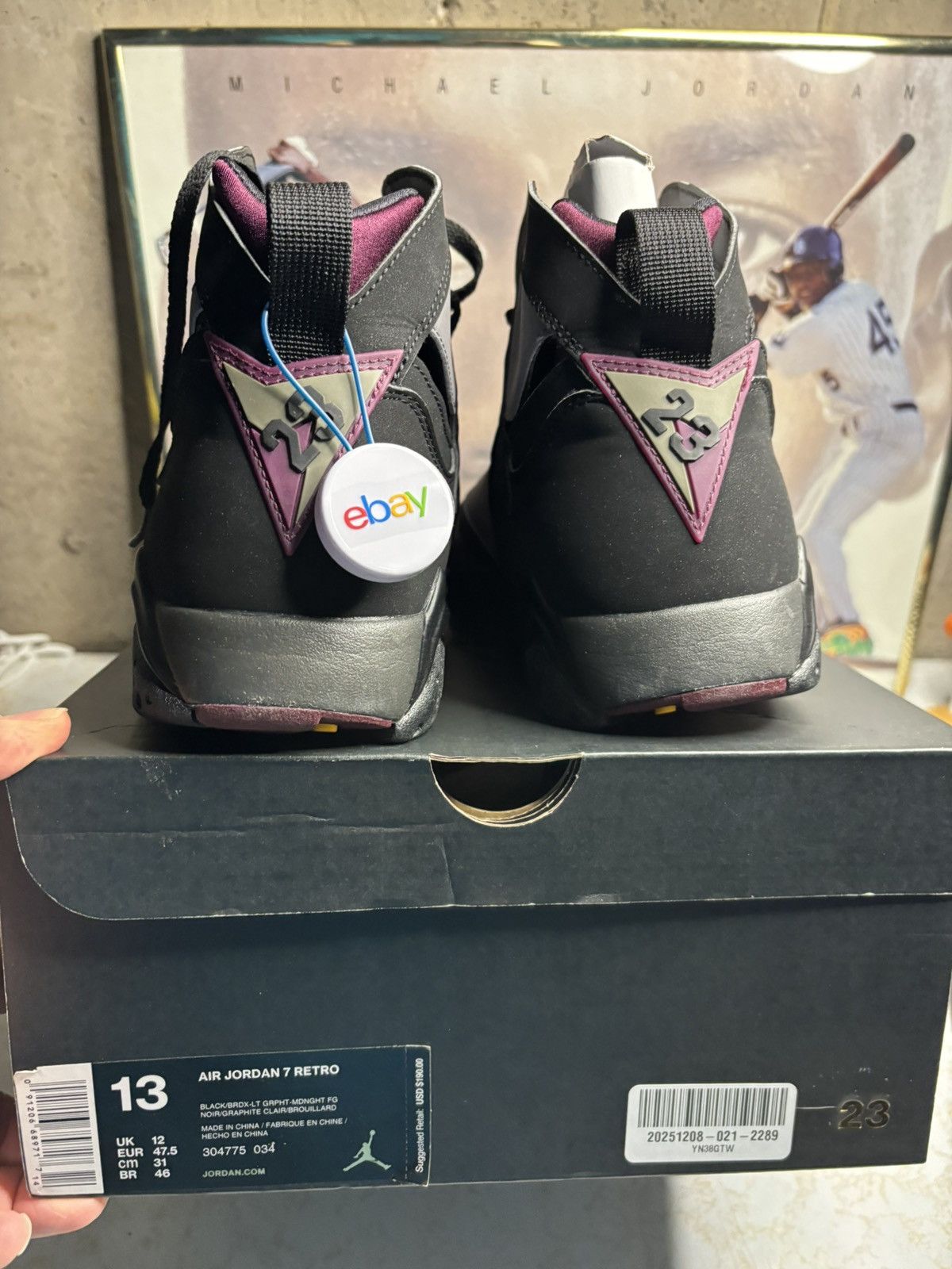 Jordan Brand Air Jordan 7 Retro 2015 Bordeaux 2015 Size US 13 / EU 46 - 7 Thumbnail