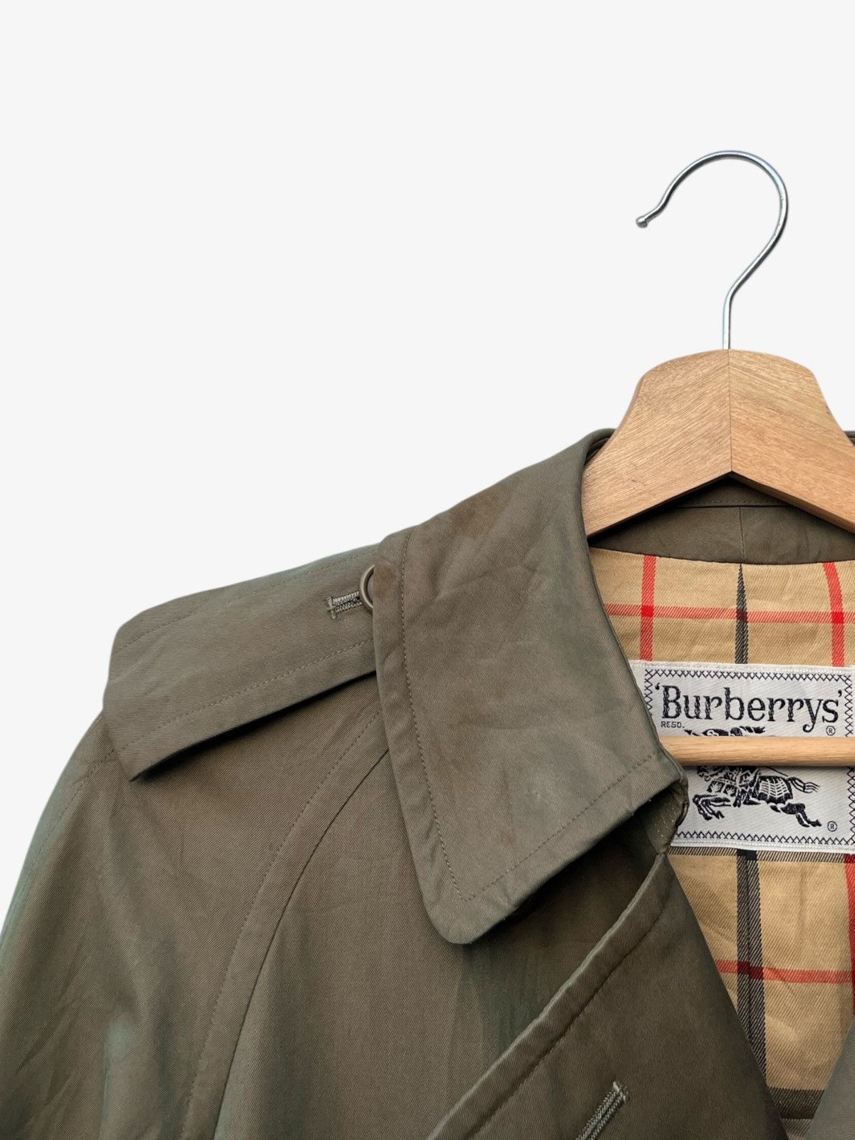 Burberry 80s/90s Burberrys Trench Coat Classic Double Breasted Olive Size S / US 4 / IT 40 - 16 Thumbnail
