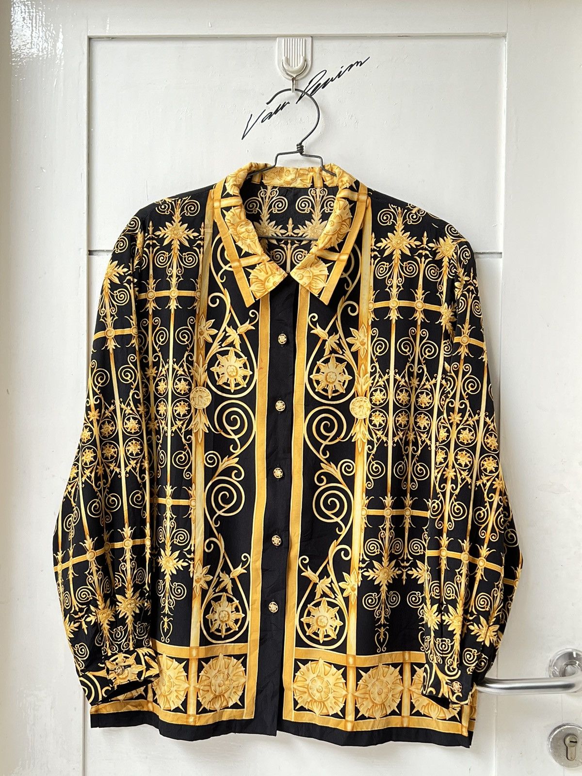 Versace VERSACE Chain Silk Shirt Size US M / EU 48-50 / 2 - 1 Thumbnail