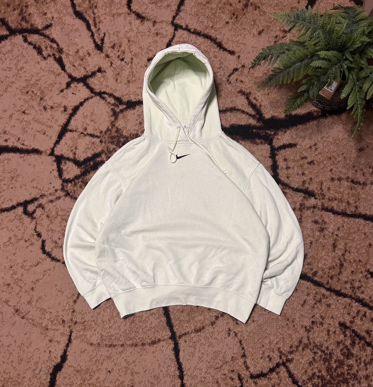 Nike × Vintage 00s Vintage Center Nike Swoosh Logo Oversized Hoodie Rare Size US XS / EU 42 / 0 - 1 Thumbnail