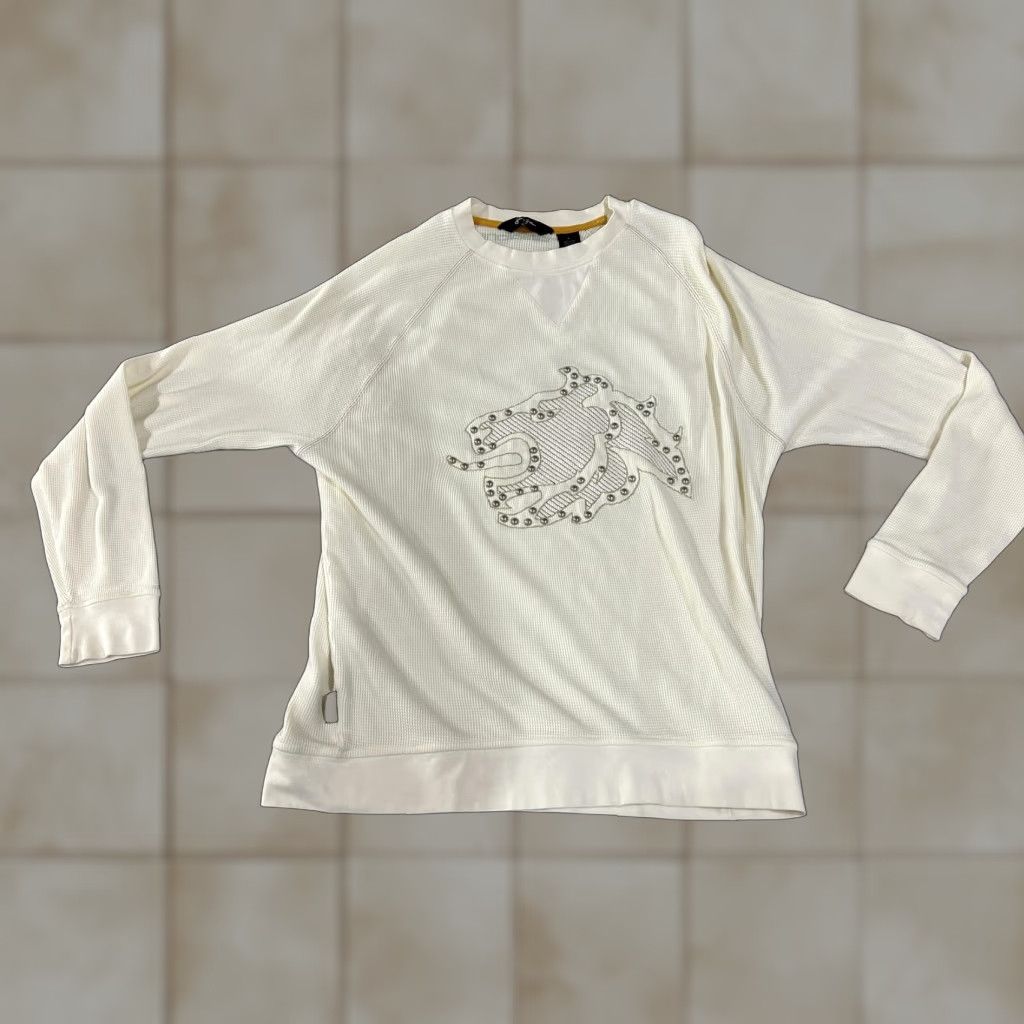 Sean John Sean John Shirt Mens L White Waffle Knit Long Sleeve Lion Graphic Thermal Size US L / EU 52-54 / 3 - 1 Thumbnail
