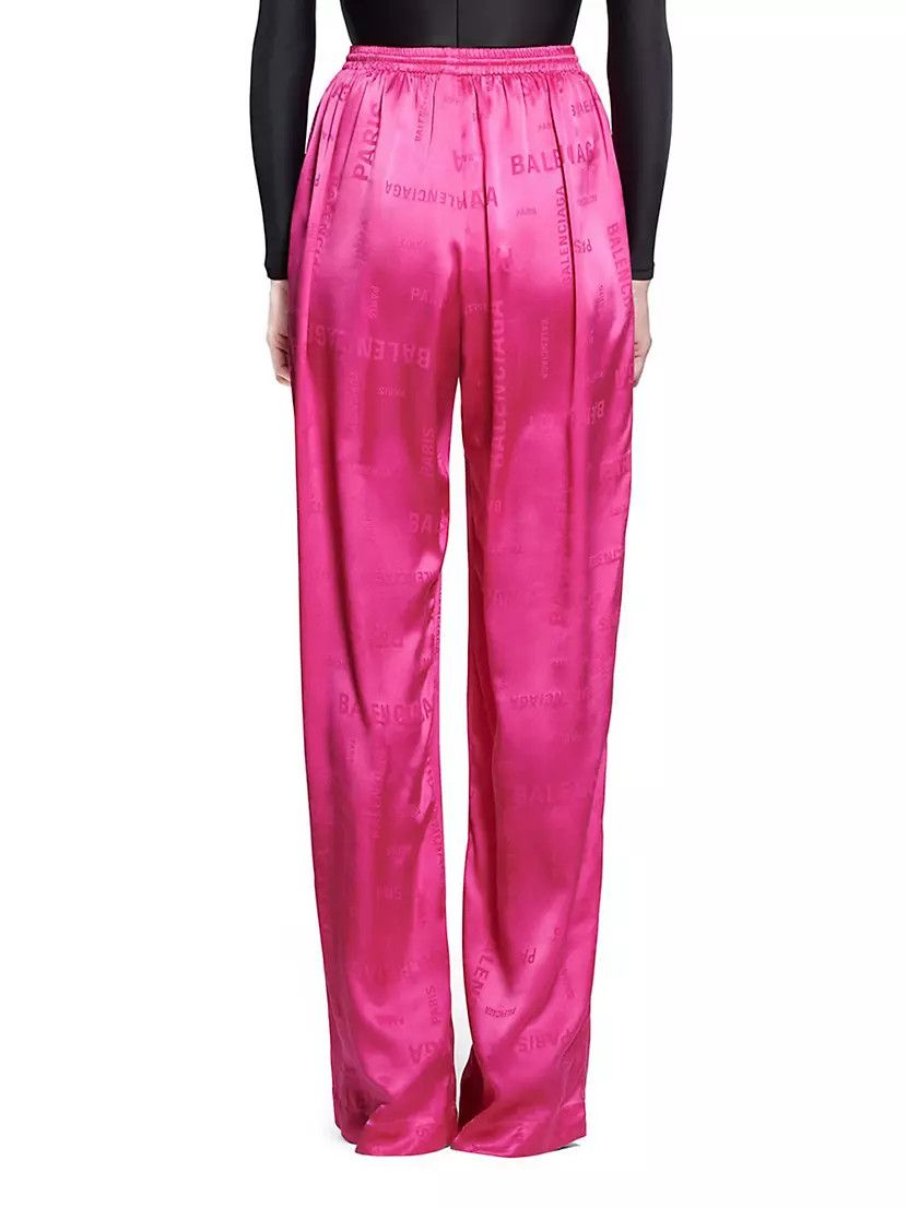 Balenciaga o1mt1gz0924 Bal Paris Allover Fluid Tracksuit Pants in Pink Size 28" / US 6 / IT 42 - 4 Thumbnail