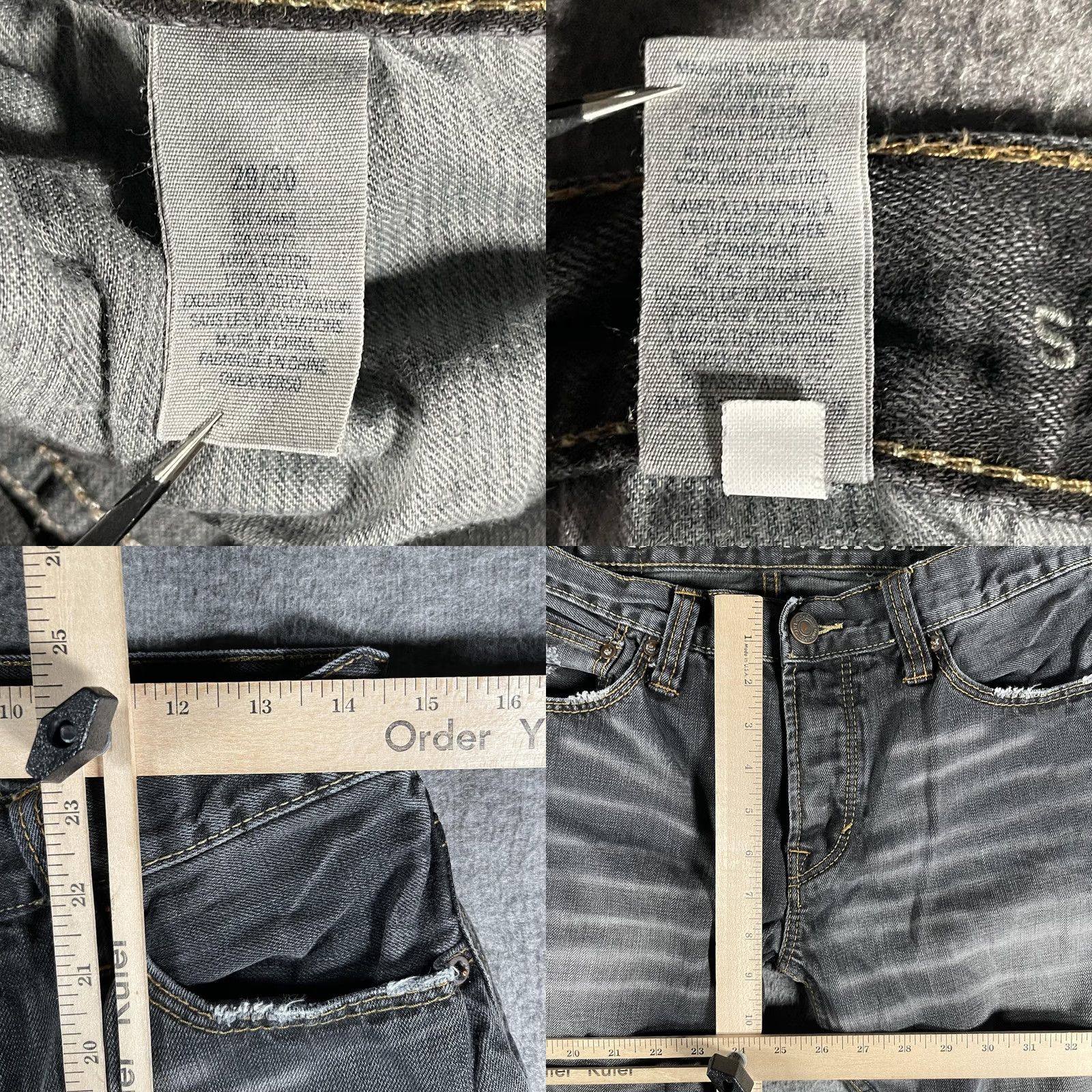 American Eagle Outfitters VINTAGE American Eagle Jeans Mens 32x30 Faded Black Straight Leg Distressed Button Fly Size US 32 / EU 48 - 8 Thumbnail