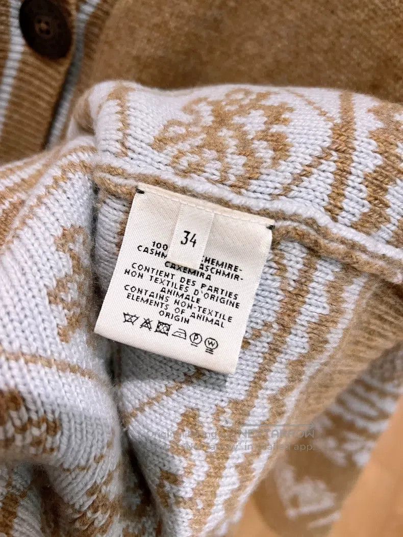 Hermes Hermes Camel Color Snowflake Cashmere Cardigan Size XXS / US 00 / IT 34 - 9 Thumbnail