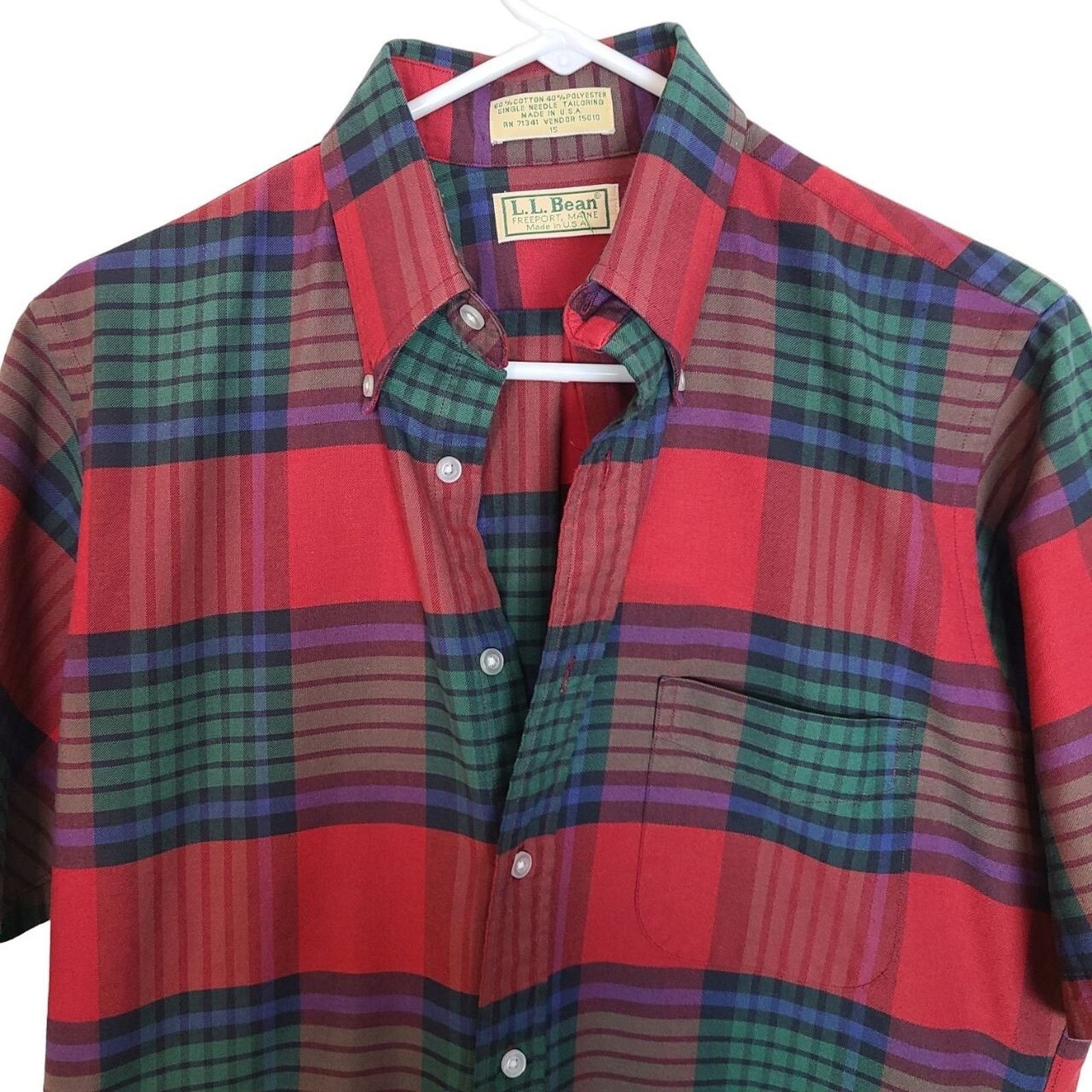 L.L. Bean Vintage LL Bean Mens Plaid Button Down Shirt Size L Preppy Size US L / EU 52-54 / 3 - 2 Thumbnail