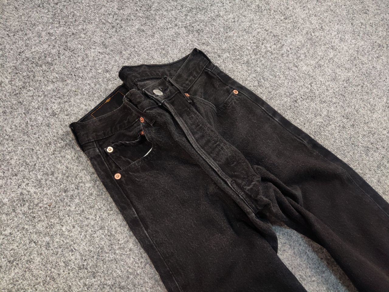 Levi's Vintage 90's Levis 501 Black Faded Denim Jeans Usa Style Size US 30 / EU 46 - 9 Thumbnail