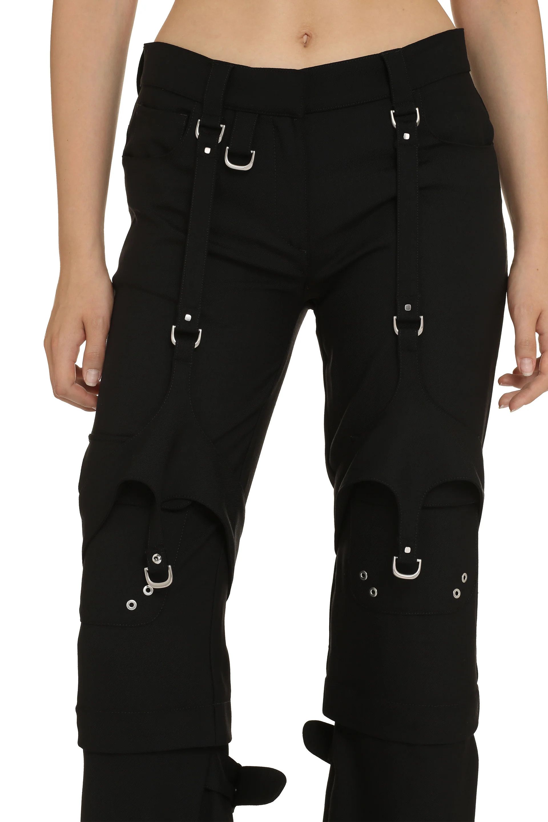 Off-White o1s22i1n0824 Wool Blend Cargo Pants in Black Size 26" / US 2 / IT 38 - 5 Thumbnail