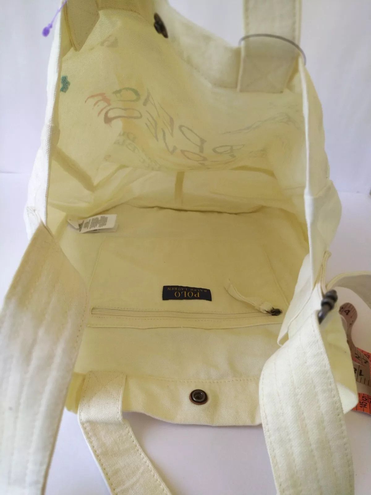 Polo Ralph Lauren PoloRalphLauren Love Print Canvas Shopper Tote Bag IFD 8030 Size ONE SIZE - 11 Thumbnail