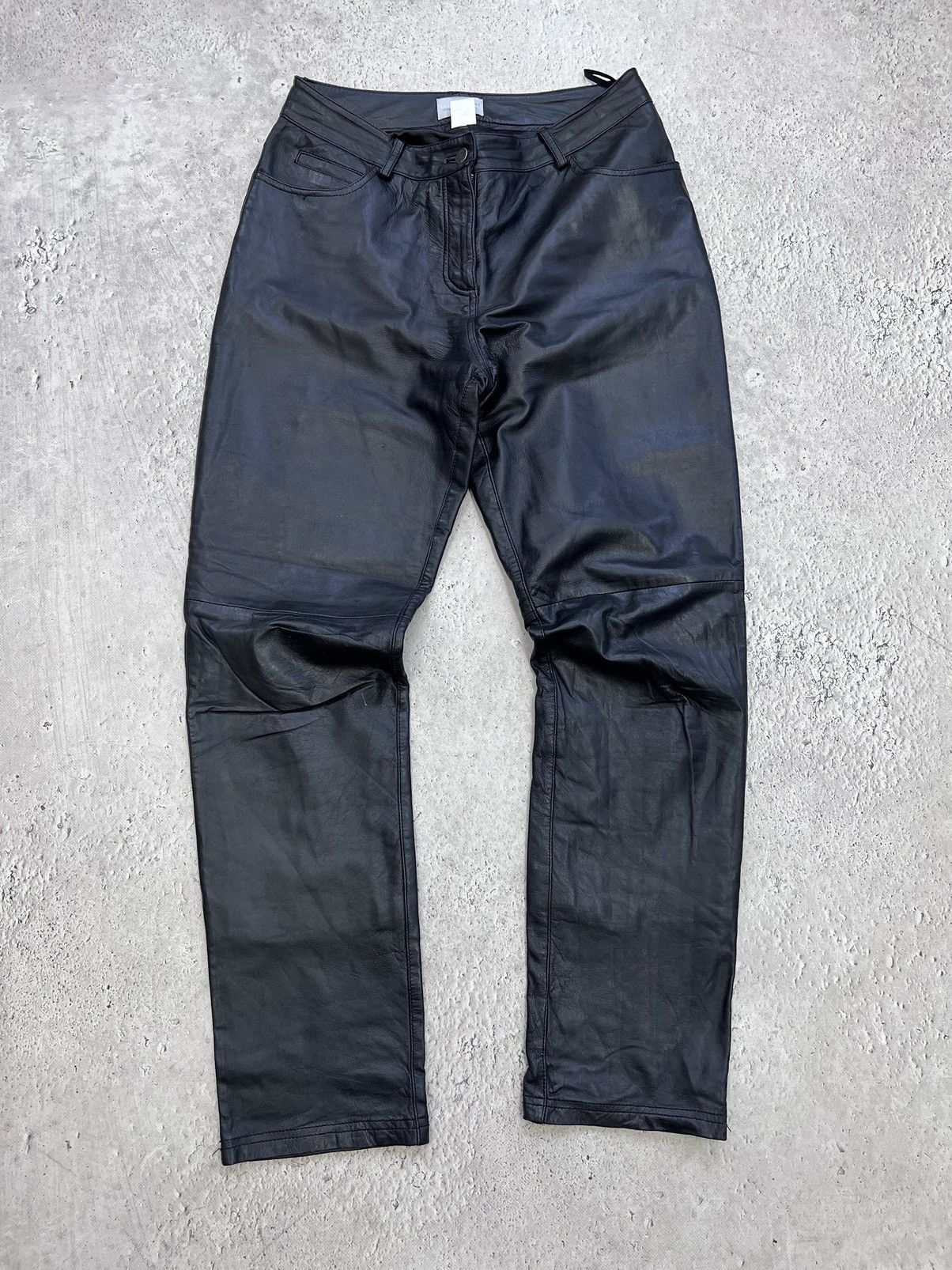 Genuine Leather × Vintage Vintage 90's Y2K Style Casual Classic Genuine Leather Pants Size US 32 / EU 48 - 2 Thumbnail