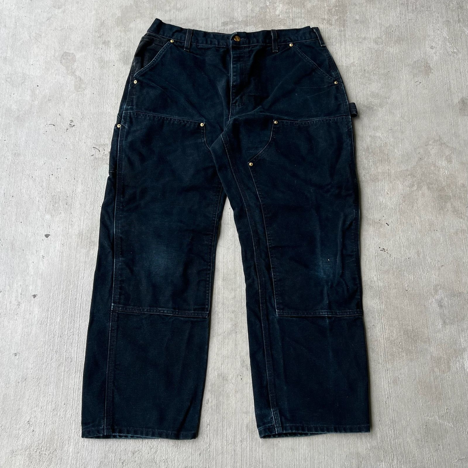 Carhartt × Vintage Carhartt black double knee work wear carpenter pants Size US 32 / EU 48 - 1 Thumbnail