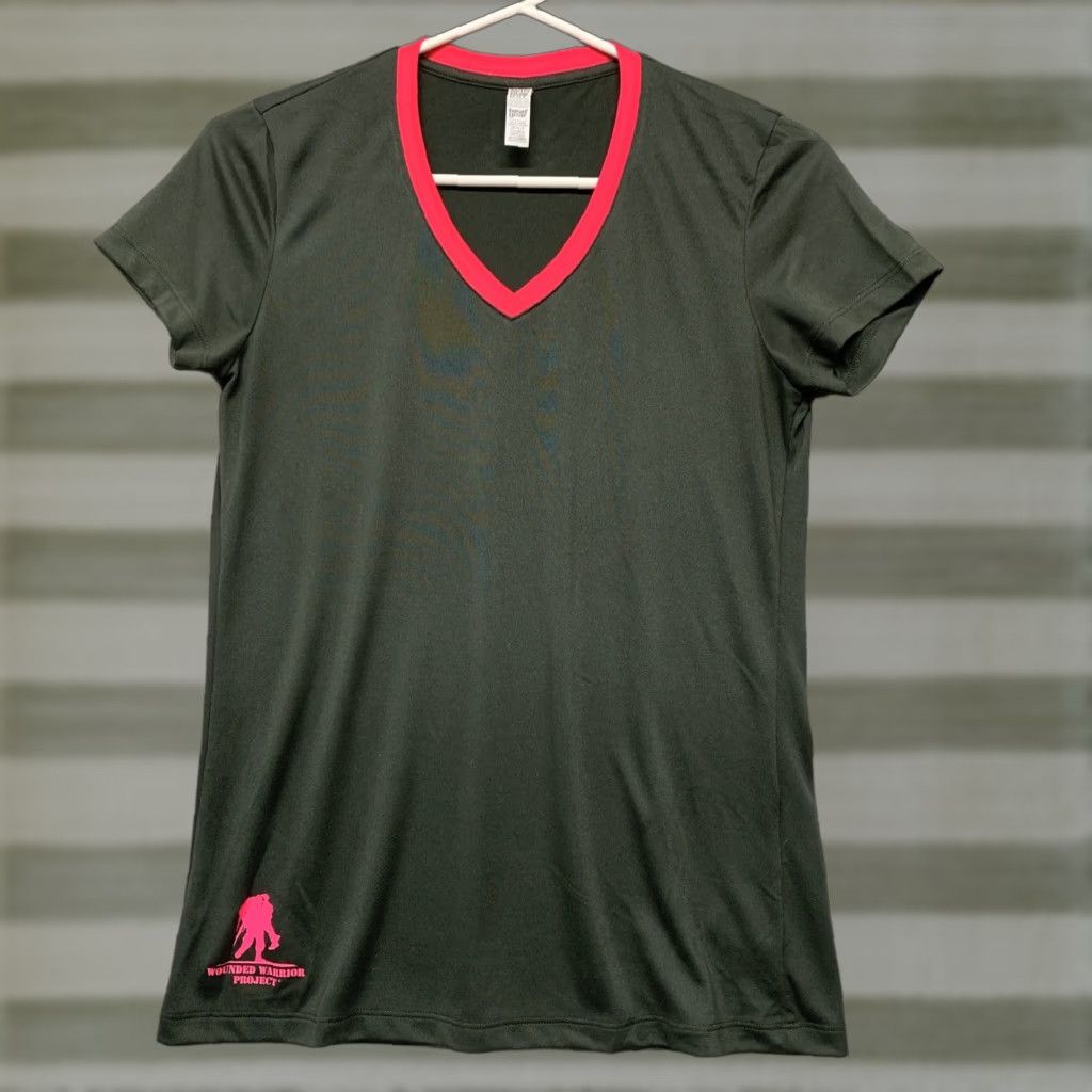 Vintage Heat Gear Womens Top Short Sleeve Gray Pink XS Loose Fit Wounded Warrior Project Logo Size XS / US 0-2 / IT 36-38 - 1 Thumbnail