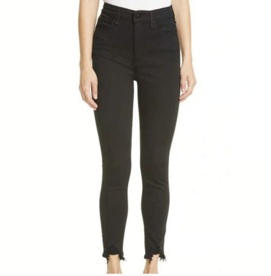 Rag & Bone Rag & Bone New York Nina High Rise Skinny Rip Hem Jeans 23 Size 23" - 1 Thumbnail