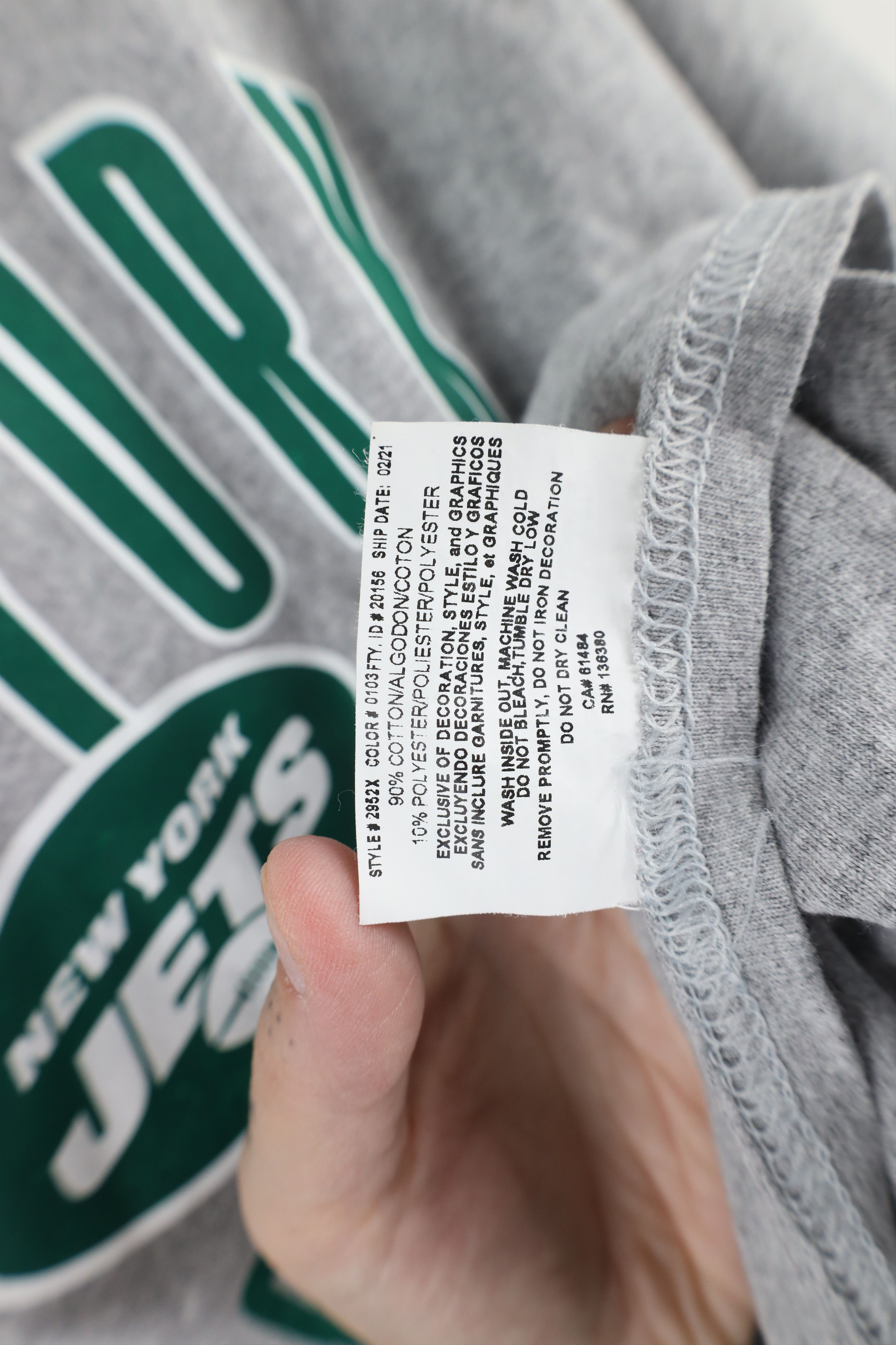 Vintage Vintage Out New York Jets Football Short Sleeve T-Shirt Gray Size US XXL / EU 58 / 5 - 7 Thumbnail