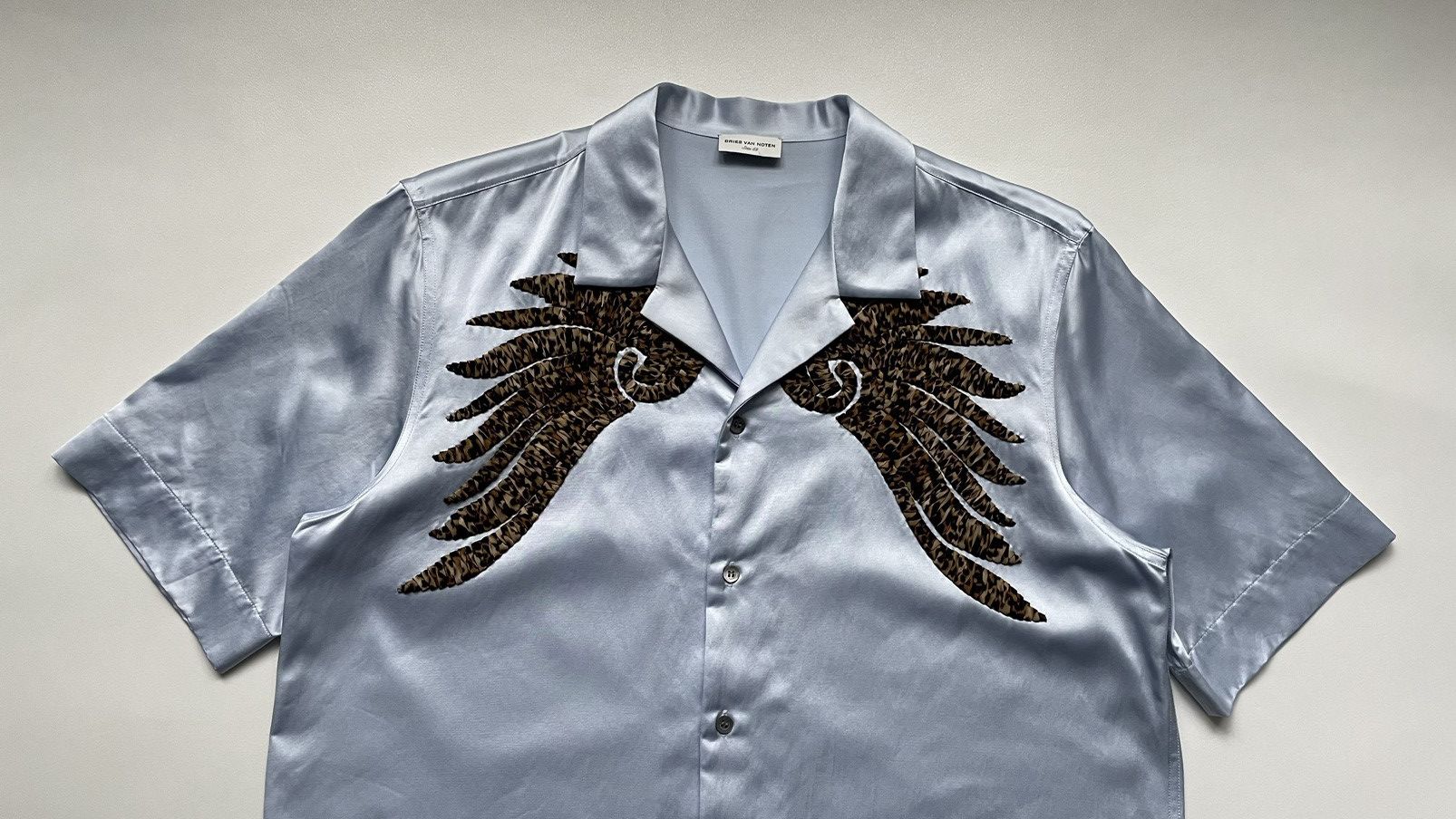 Dries Van Noten ‘Leopard Wings’ Satin Camp Collar Shirt Size US L / EU 52-54 / 3 - 2 Thumbnail