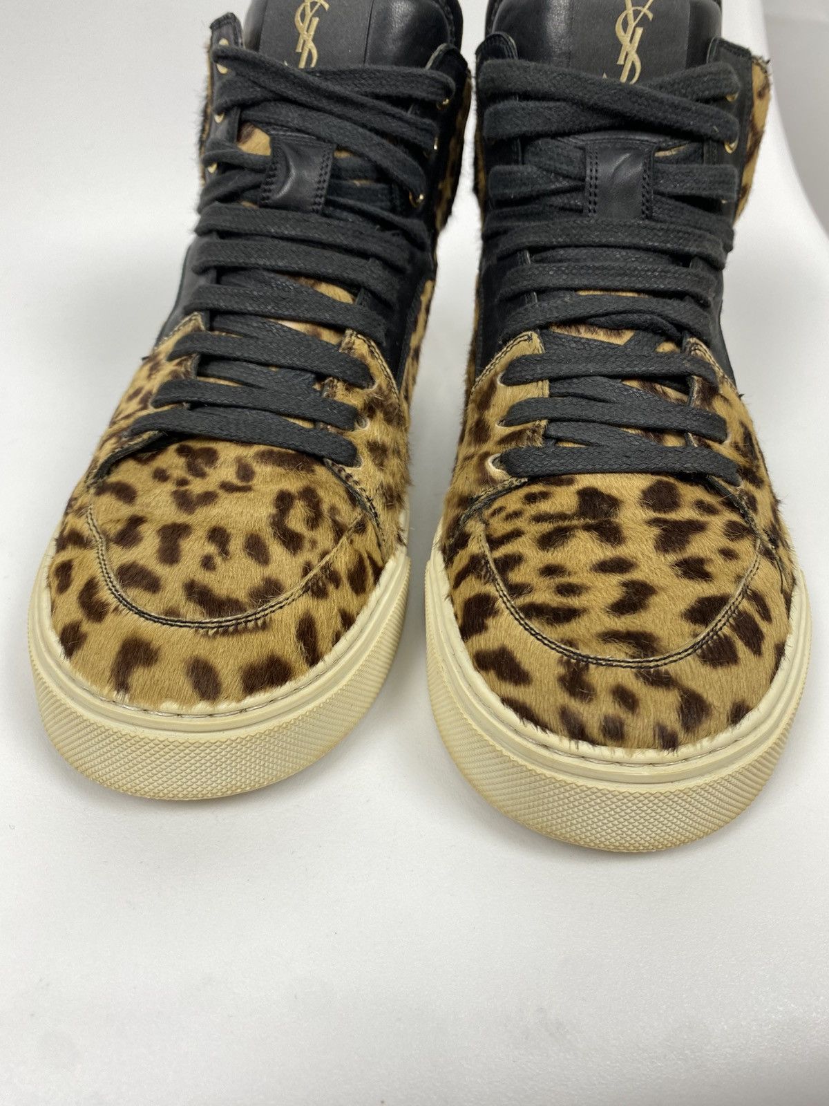Saint Laurent Paris × Yves Saint Laurent YSL Saint Laurent Pony Hair Hi-Top Sneakers Leopard Print 39 Size US 9 / IT 39 - 5 Thumbnail