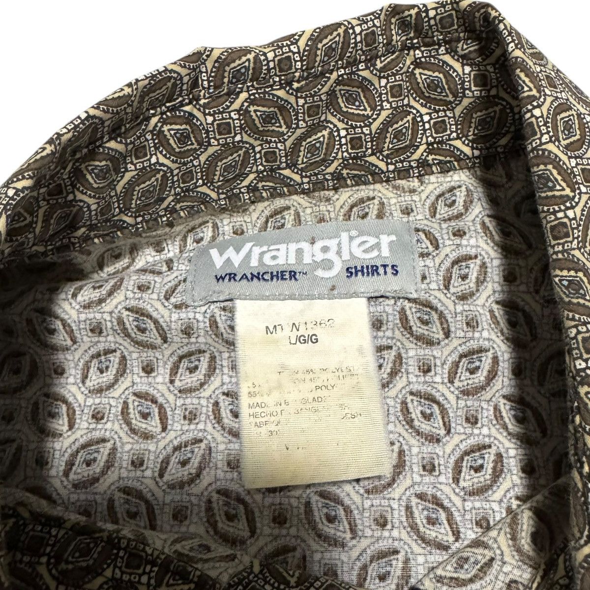 Wrangler Vintage Wrangler Wrancher Patterned Pearl Snap Shirt Men's L Size US L / EU 52-54 / 3 - 4 Thumbnail