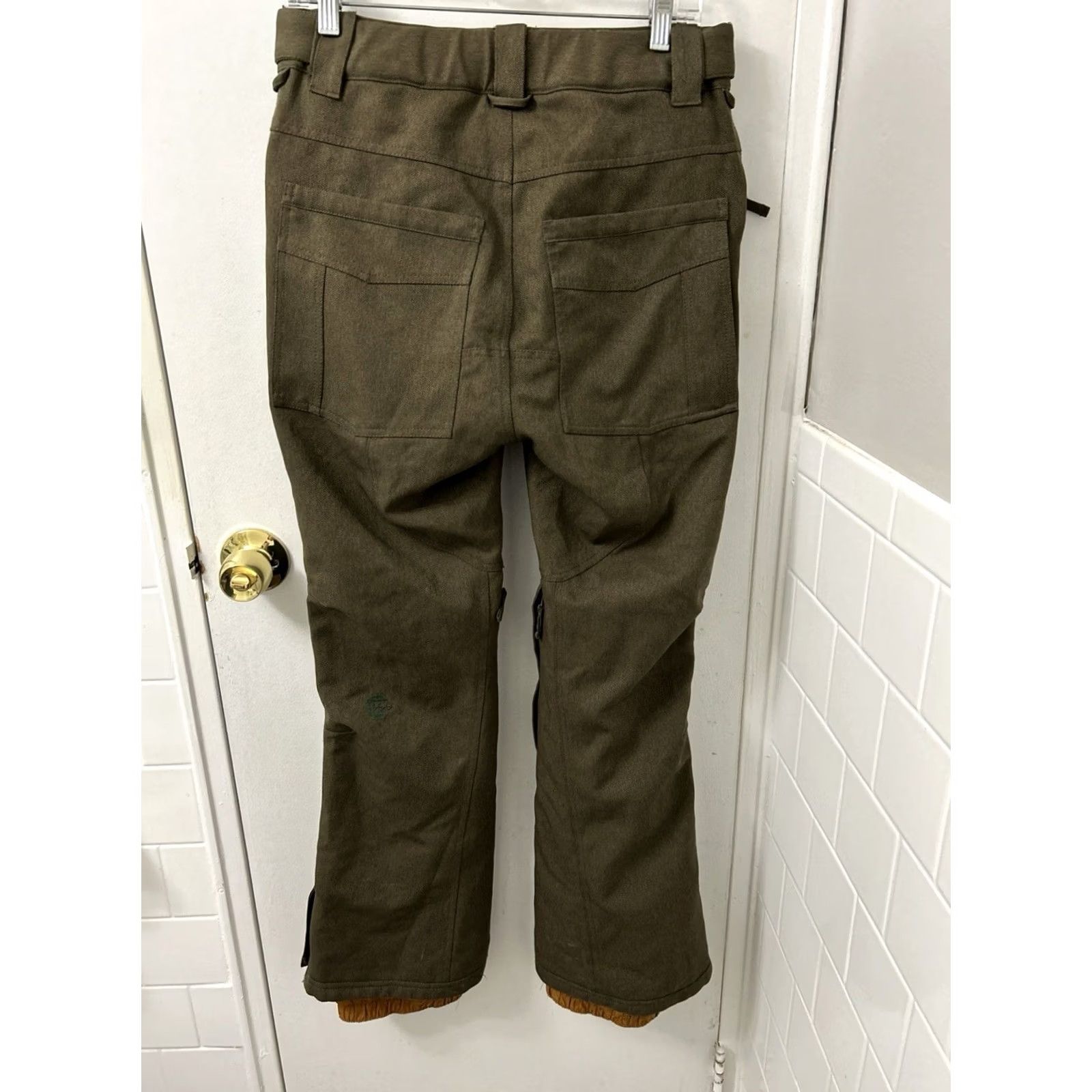 Billabong Billabong Snow Pants Mens Small Olive Green Herringbone 10K Waterproof Ski Pants Size US 29 - 6 Thumbnail