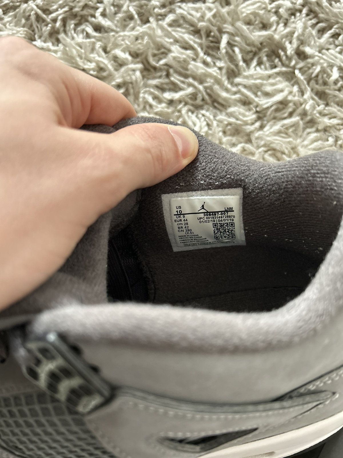 Jordan Brand Jordan 4 2019 Cool Grey size 10 Size US 10 / EU 43 - 6 Thumbnail