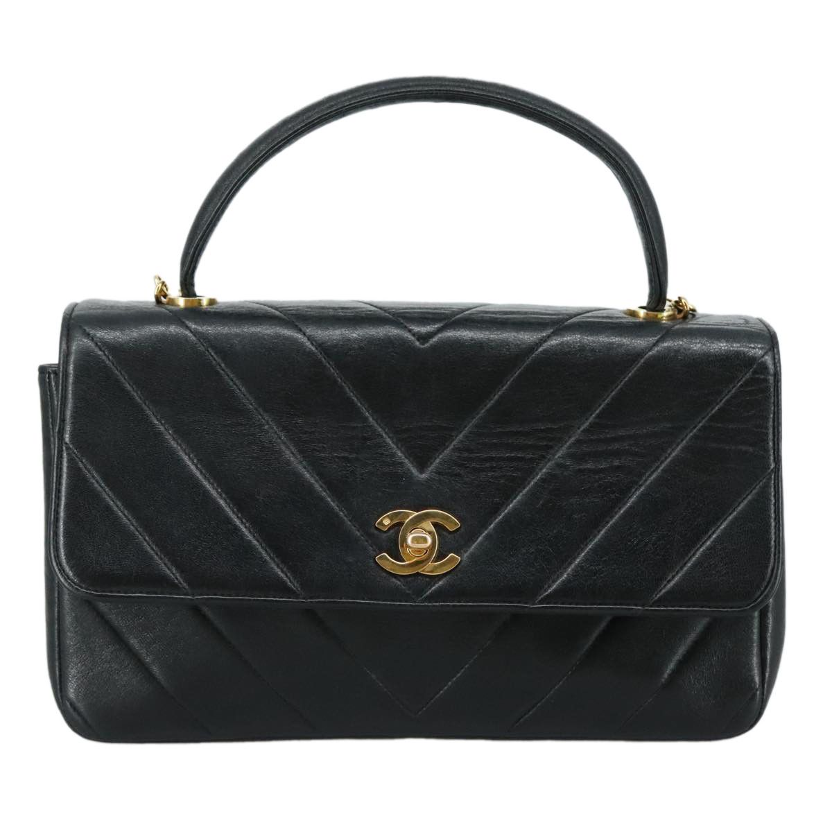 Chanel Coco Handle Black Leather Handbag (Pre-Owned) Size ONE SIZE - 1 Thumbnail